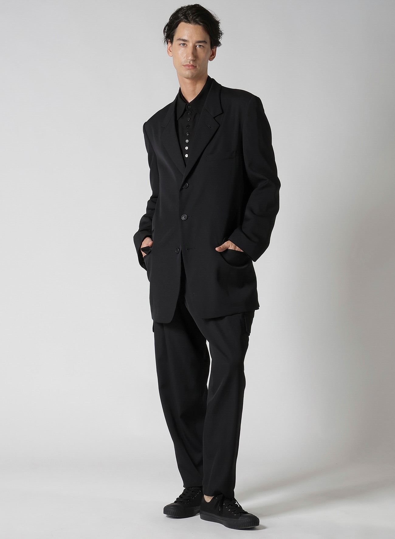 WOOL GABARDINE FLAP POCKET PANTS_5