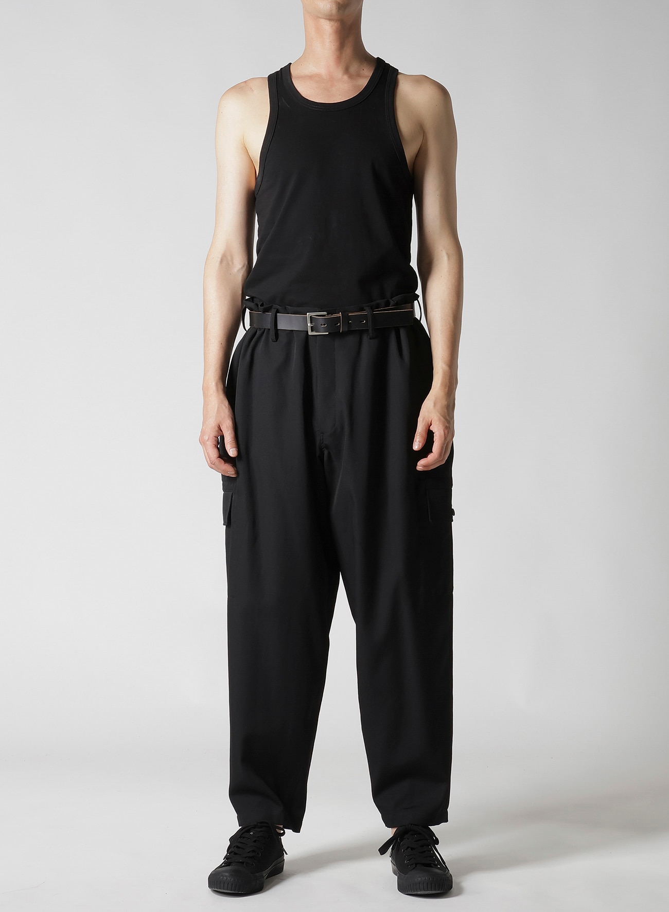 WOOL GABARDINE FLAP POCKET PANTS_6