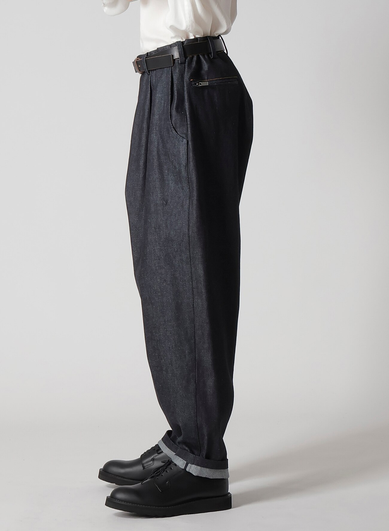 13oz UNEVEN YARN DENIM PANTS WITH COLOR COMBI SIDE ZIP_10