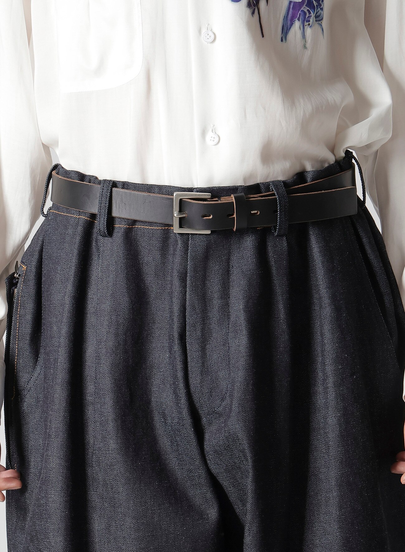 13oz UNEVEN YARN DENIM PANTS WITH COLOR COMBI SIDE ZIP_2