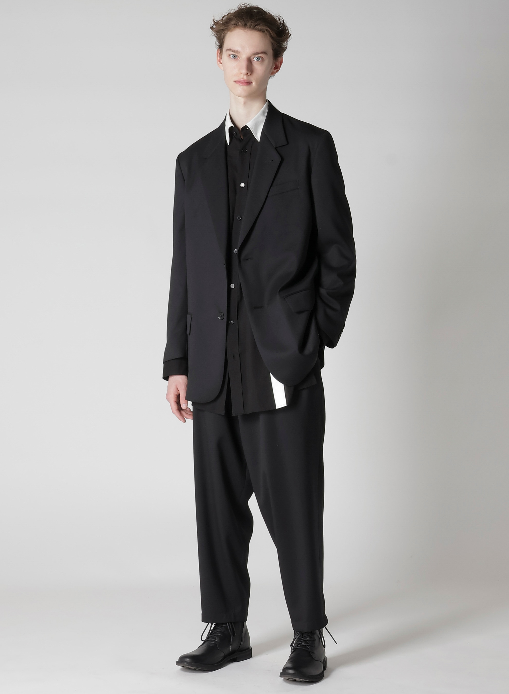 スーツ POSTELEGANT / WoolEasy Trousers WOOL GABARDINE HEM FACING PANTS – THE SHOP YOHJI YAMAMOTO