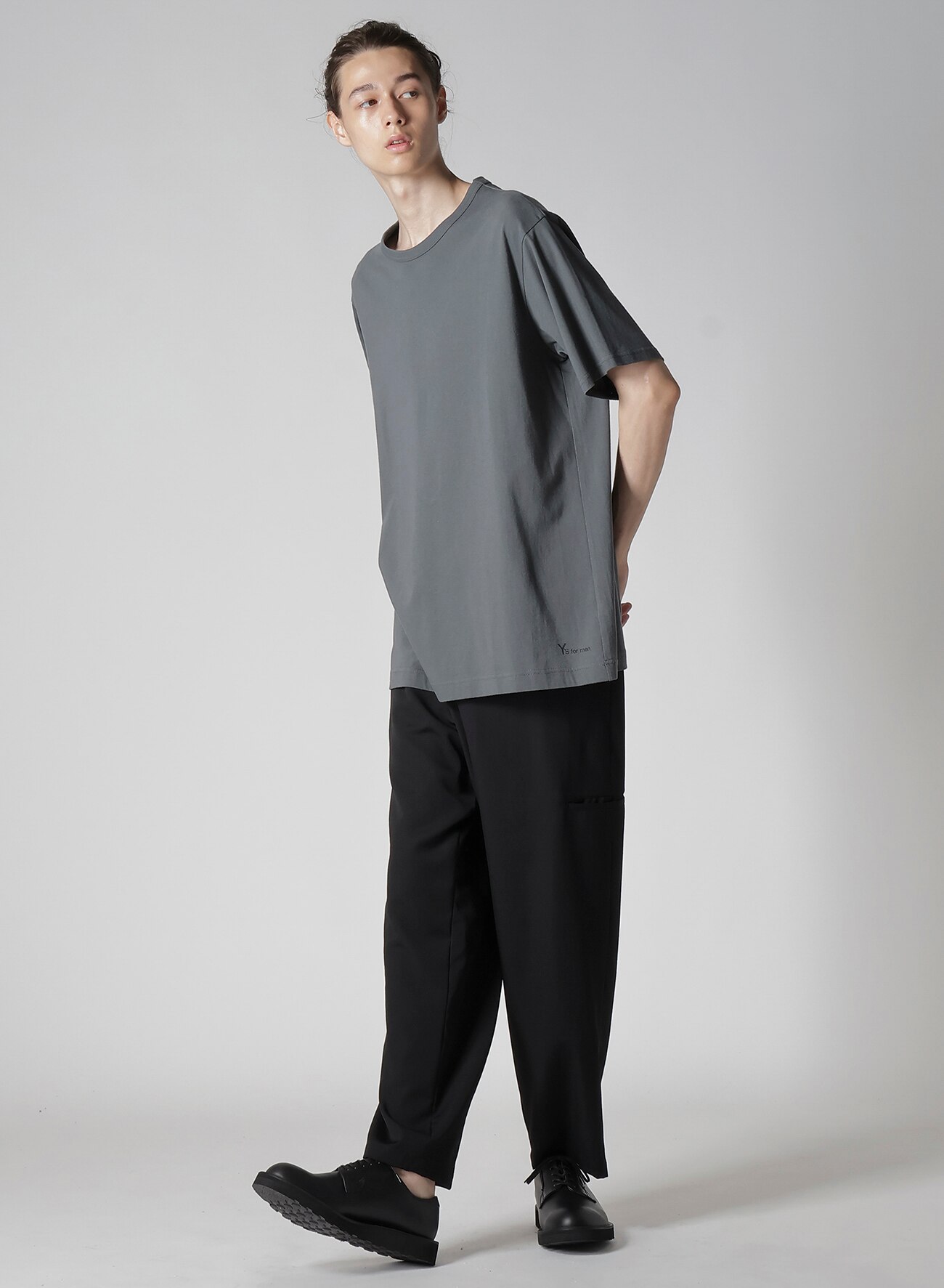 Y's for men LOGO PRINT SHORT SLEEVE T-SHIRTS(FREE SIZE Gray