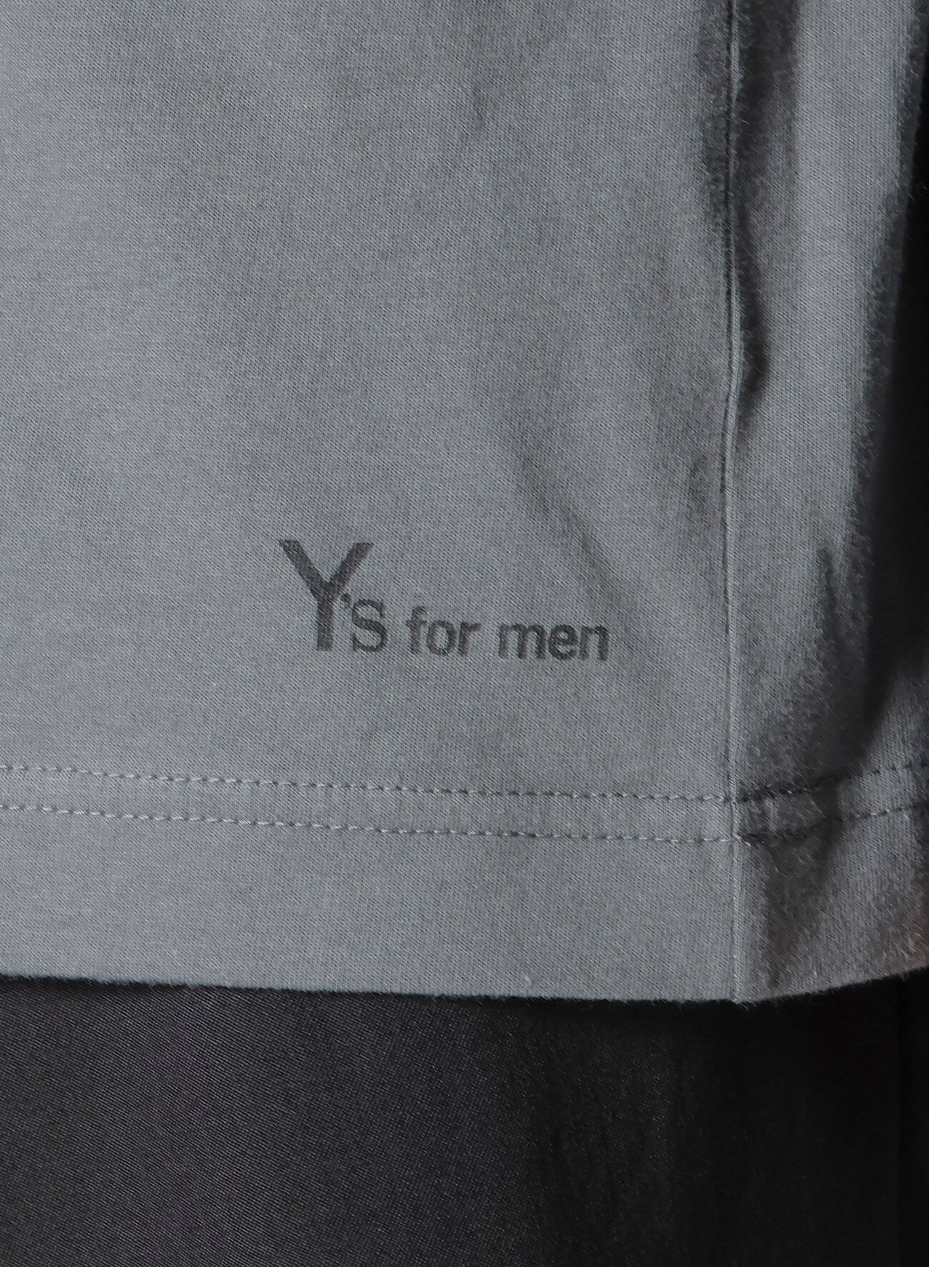 Y's for men LOGO PRINT LONG SLEEVE T-SHIRTS(FREE SIZE Gray