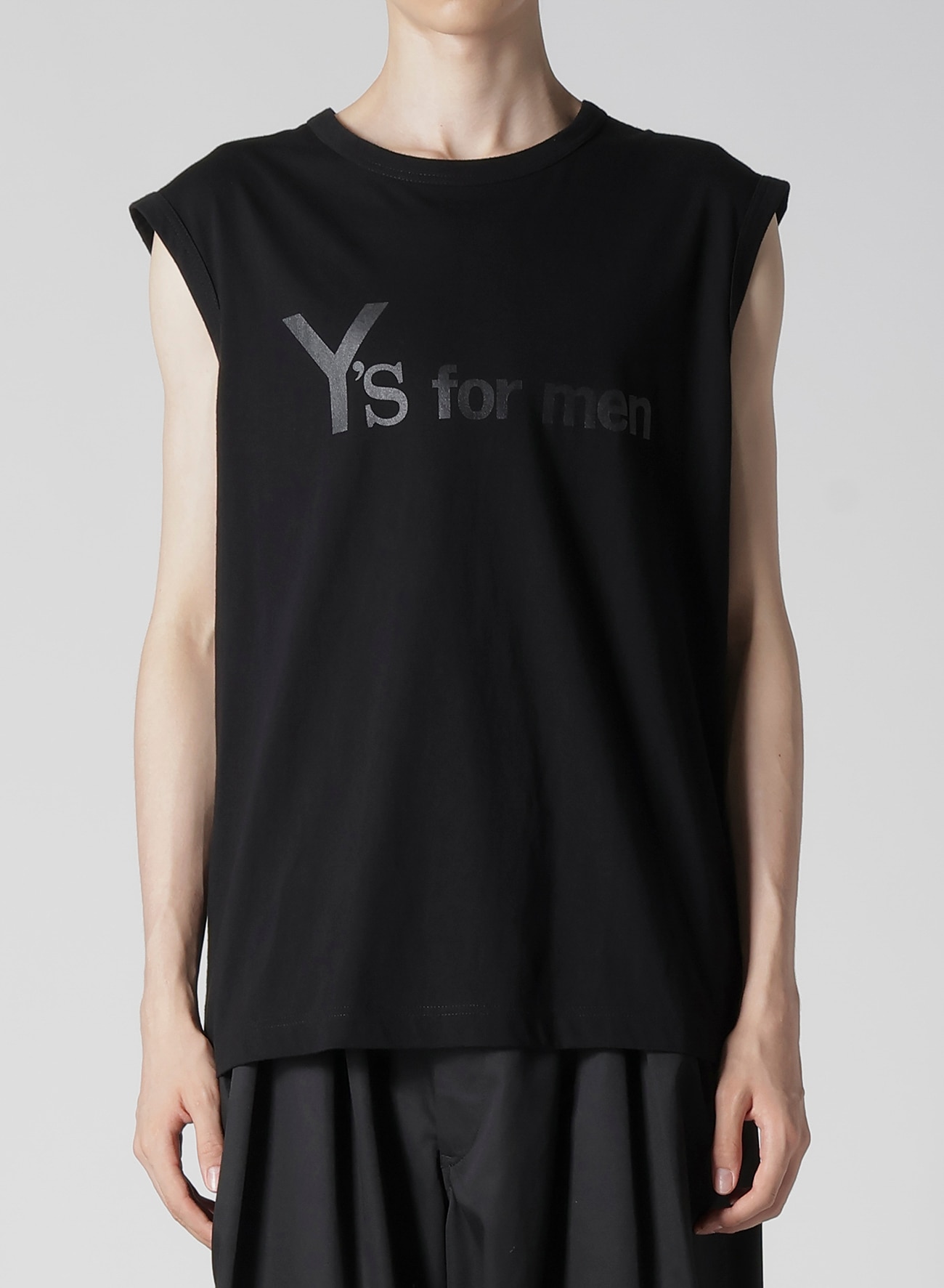 Y's for men LOGO PRINT SLEEVELESS T-SHIRTS_1