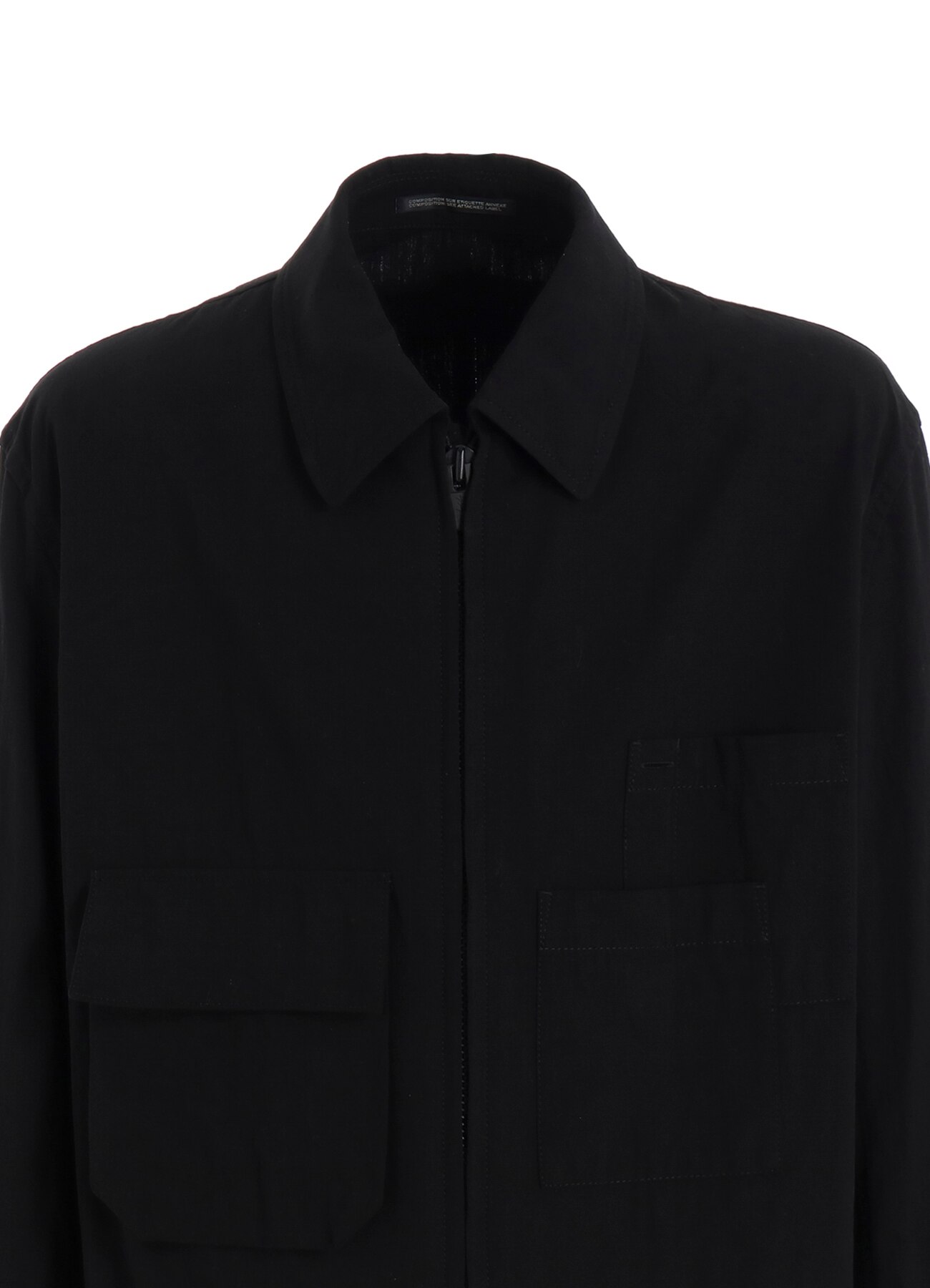 FASTENER BLOUSON WITH COTTON LINEN UNEVEN YARN CANVAS_4