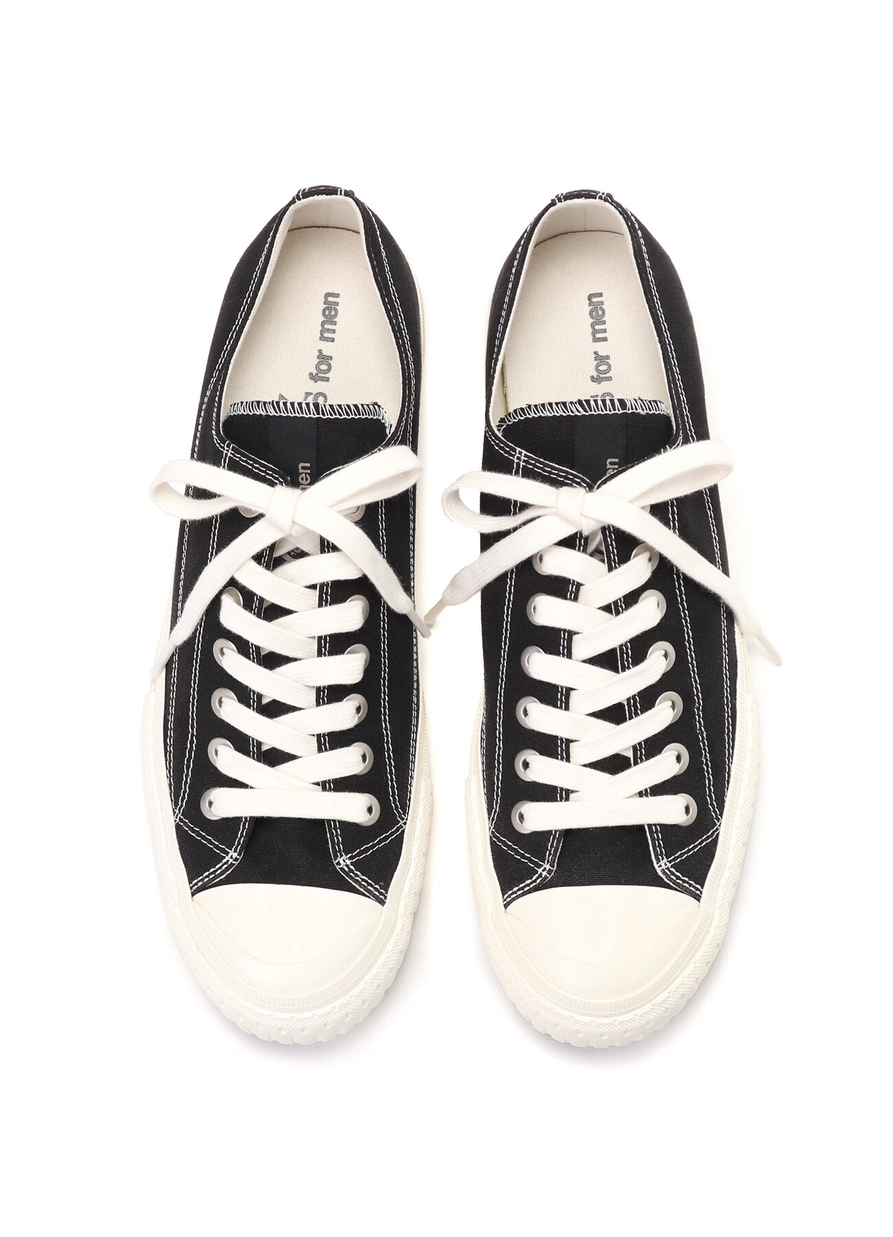 COTTON CANVAS LOW TOP SNEAKERS 25cm Black x White Y s for men WILDSIDE YOHJI YAMAMOTO Official