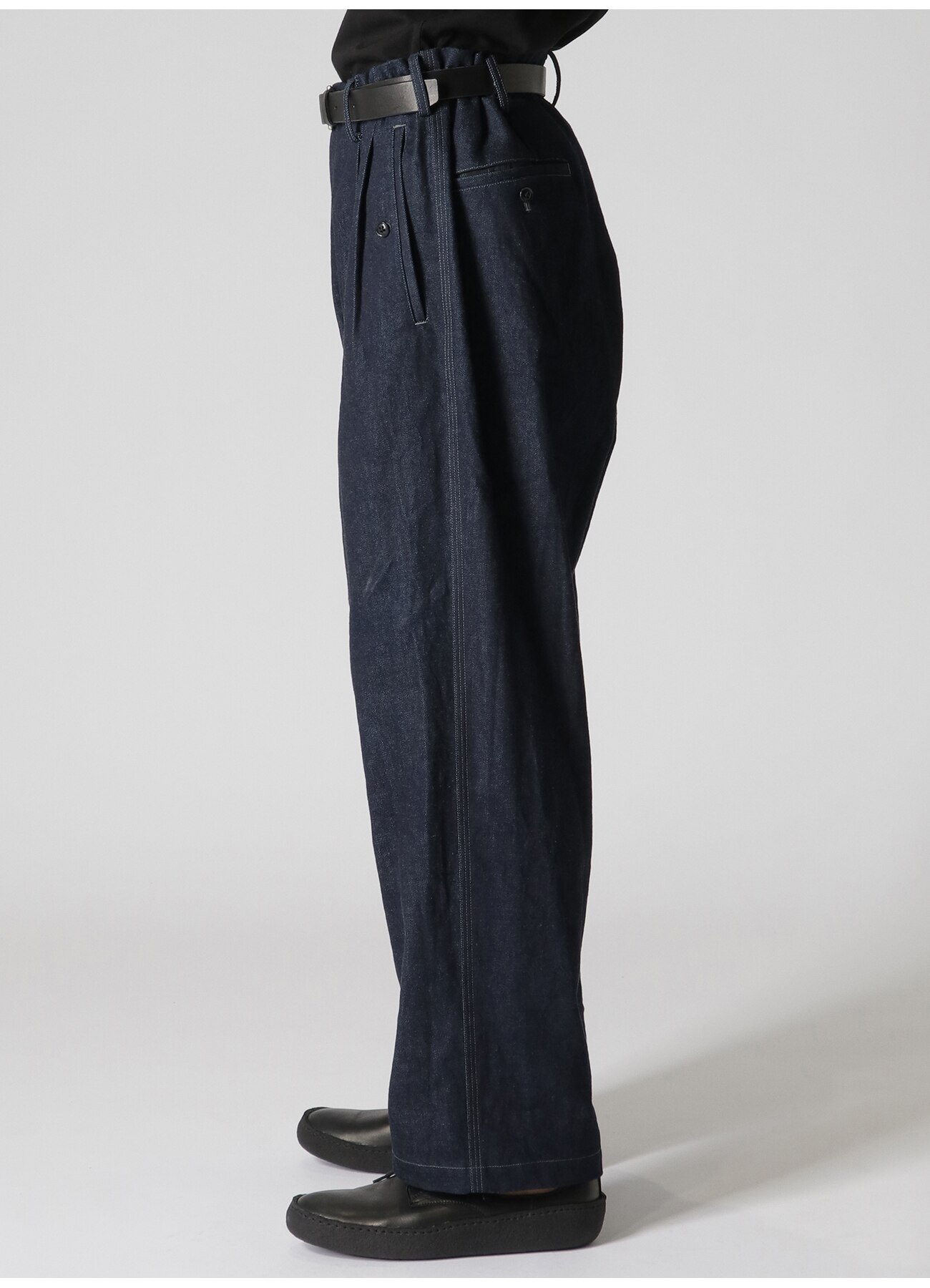 DENIM PANTS WITH SUSPENDER BUTTONS AND ADJUSTABLE SIDE TABS(S INDIGO):  Soldes｜WILDSIDE YOHJI YAMAMOTO【Official】