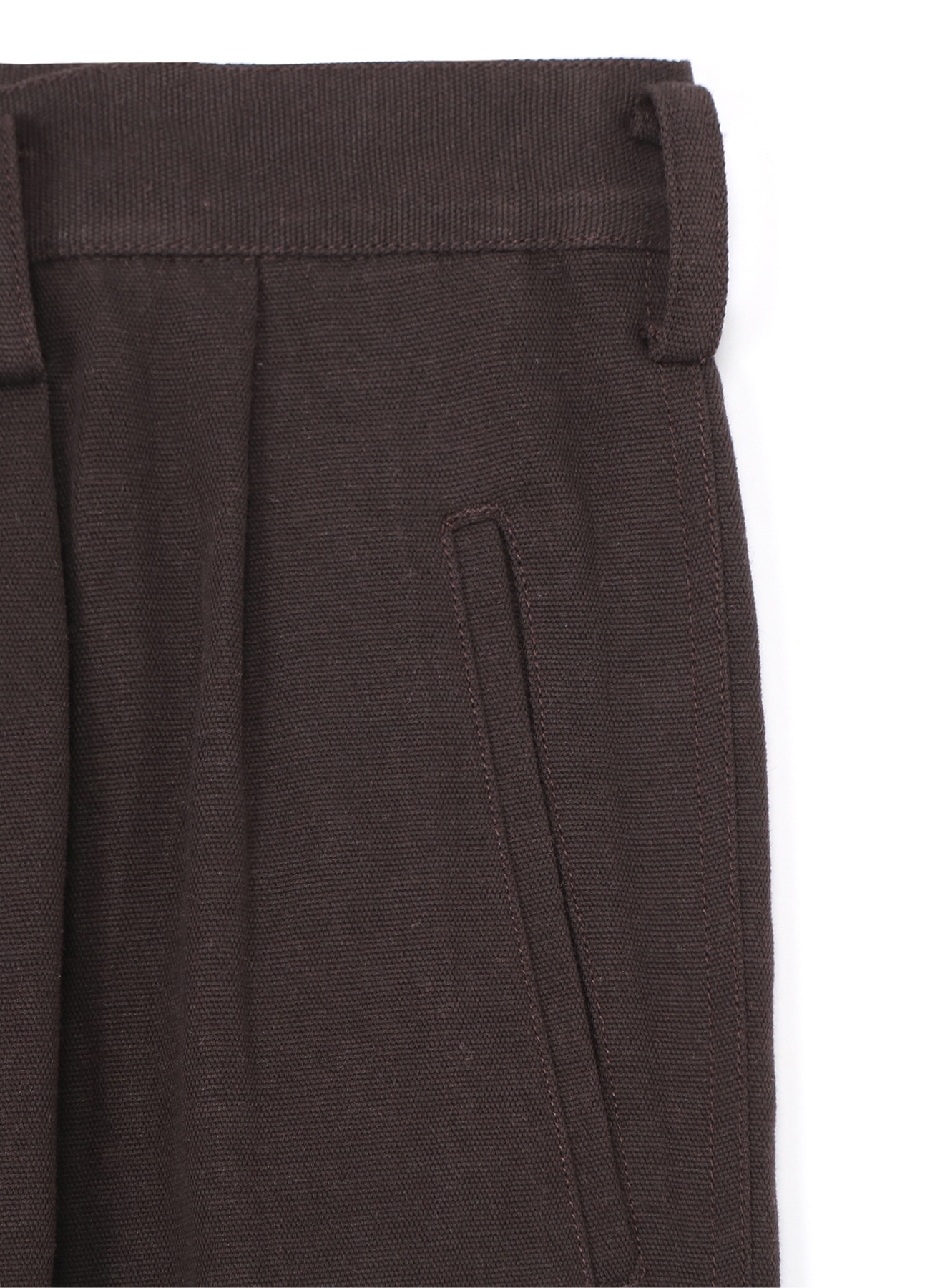 ZW COLLECTION WOOL BLEND MINIMALIST PLEATED PANTS - Dark brown
