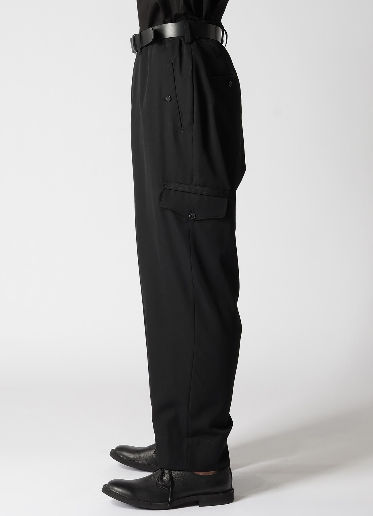 WOOL/POLYESTER GABARDINE BALLOON PANTS(M Black): GroundY｜THE SHOP