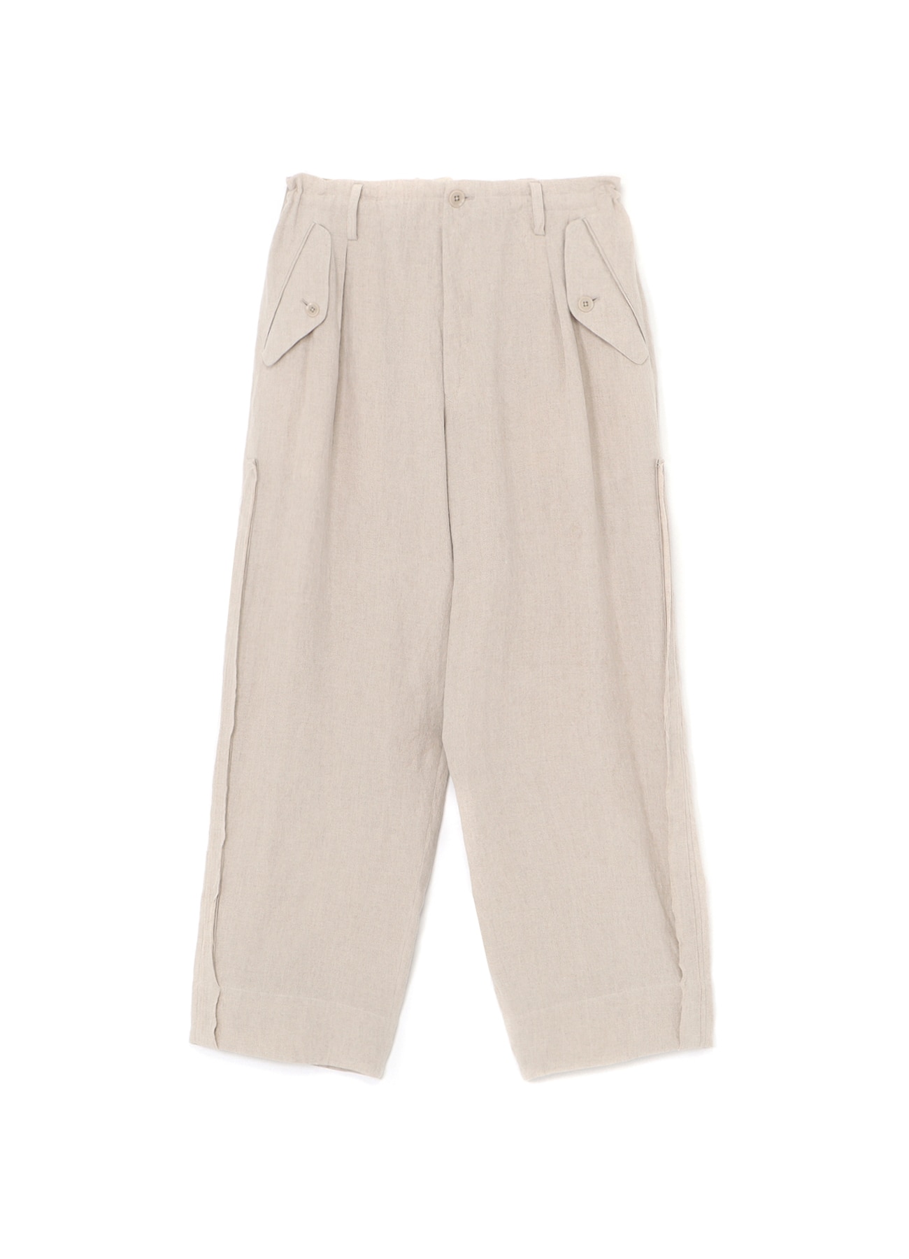 40 LINEN SIDE POINT TUCK PANTS(S Beige): Y's for men｜WILDSIDE 