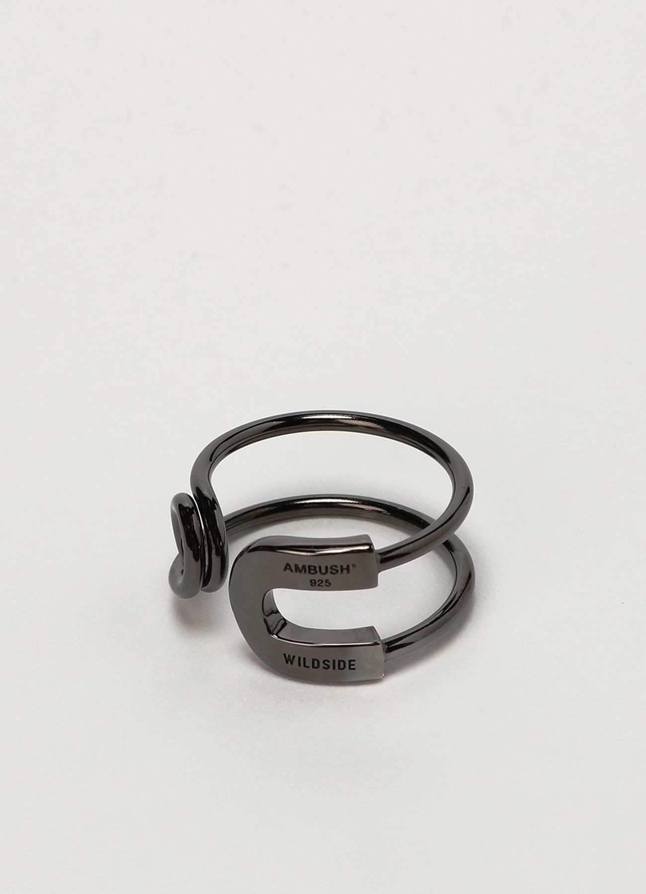 WILDSIDE × AMBUSH SAFETY PIN RING(XS BLACK): AMBUSH｜WILDSIDE