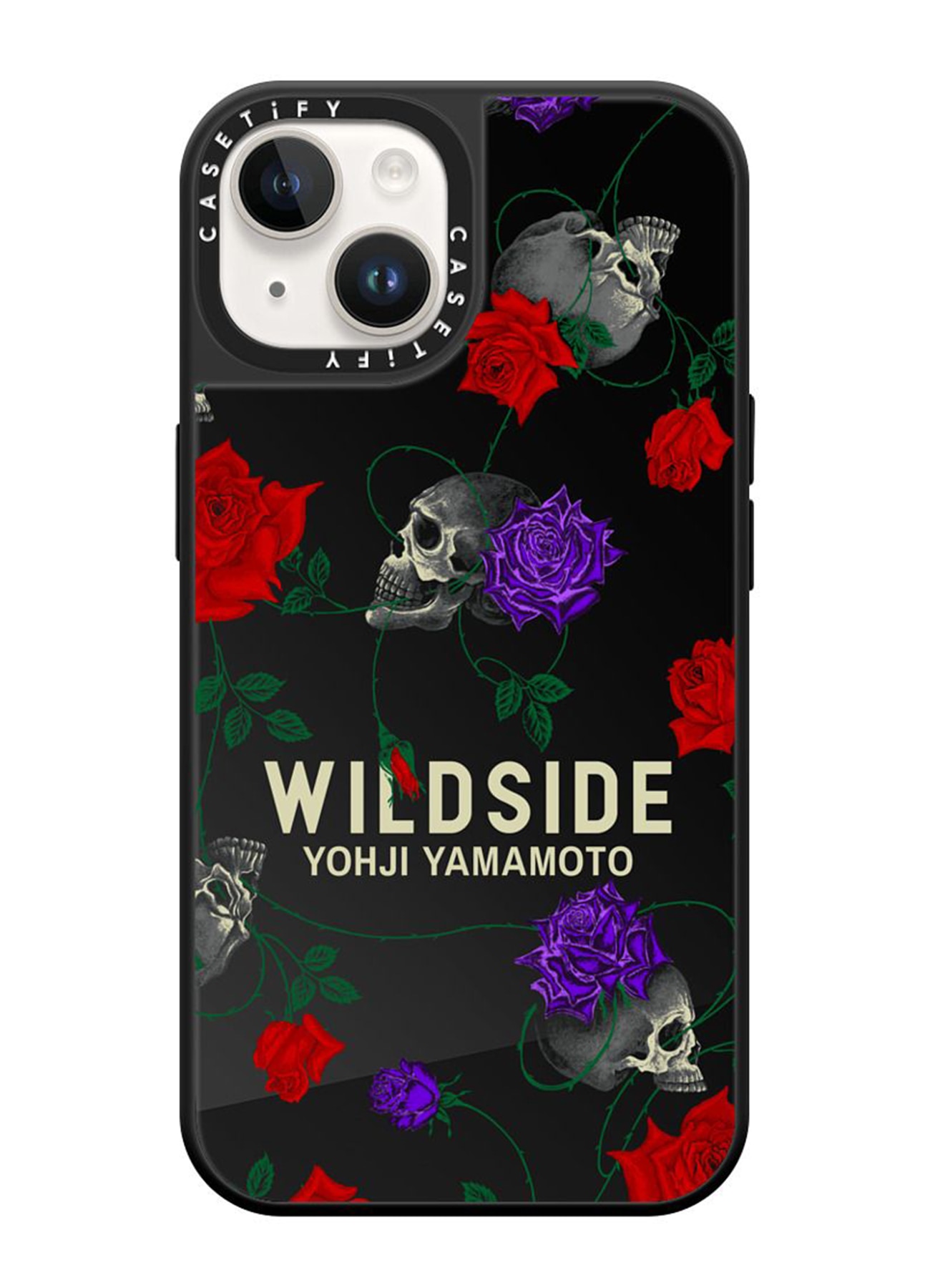 WILDSIDE x CASETiFY SKULL & ROSE iPhone case (Mirror/Black)