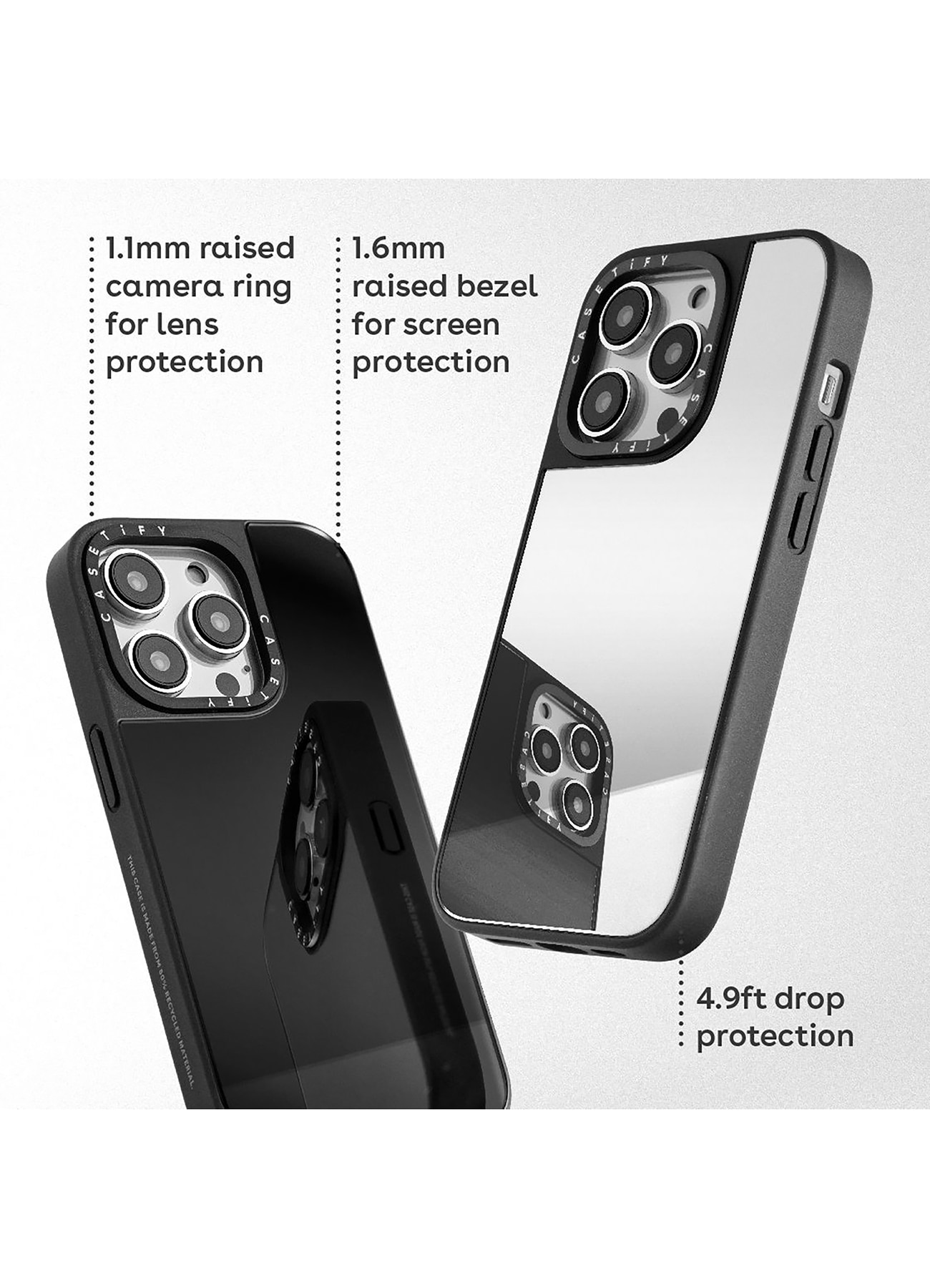 WILDSIDE ×CASETiFY SKULL & ROSE iPhone case(Mirror/Black)(iPhone 