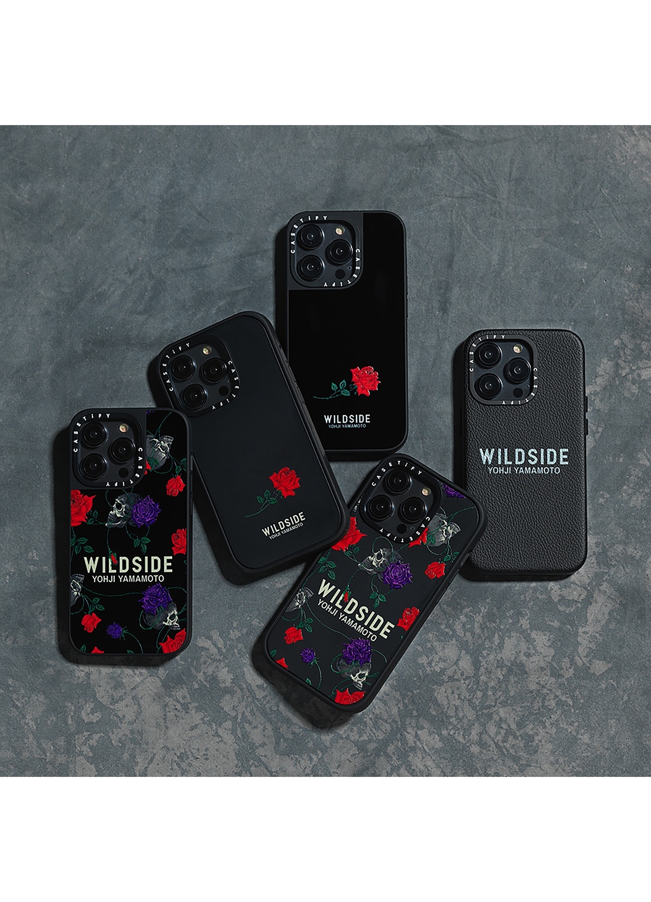 WILDSIDE ×CASETiFY SKULL & ROSE Apple Watch Band(Saffiano Leather)((38mm/40mm/41mm)  BLACK): CASETiFY｜WILDSIDE YOHJI YAMAMOTO [Official