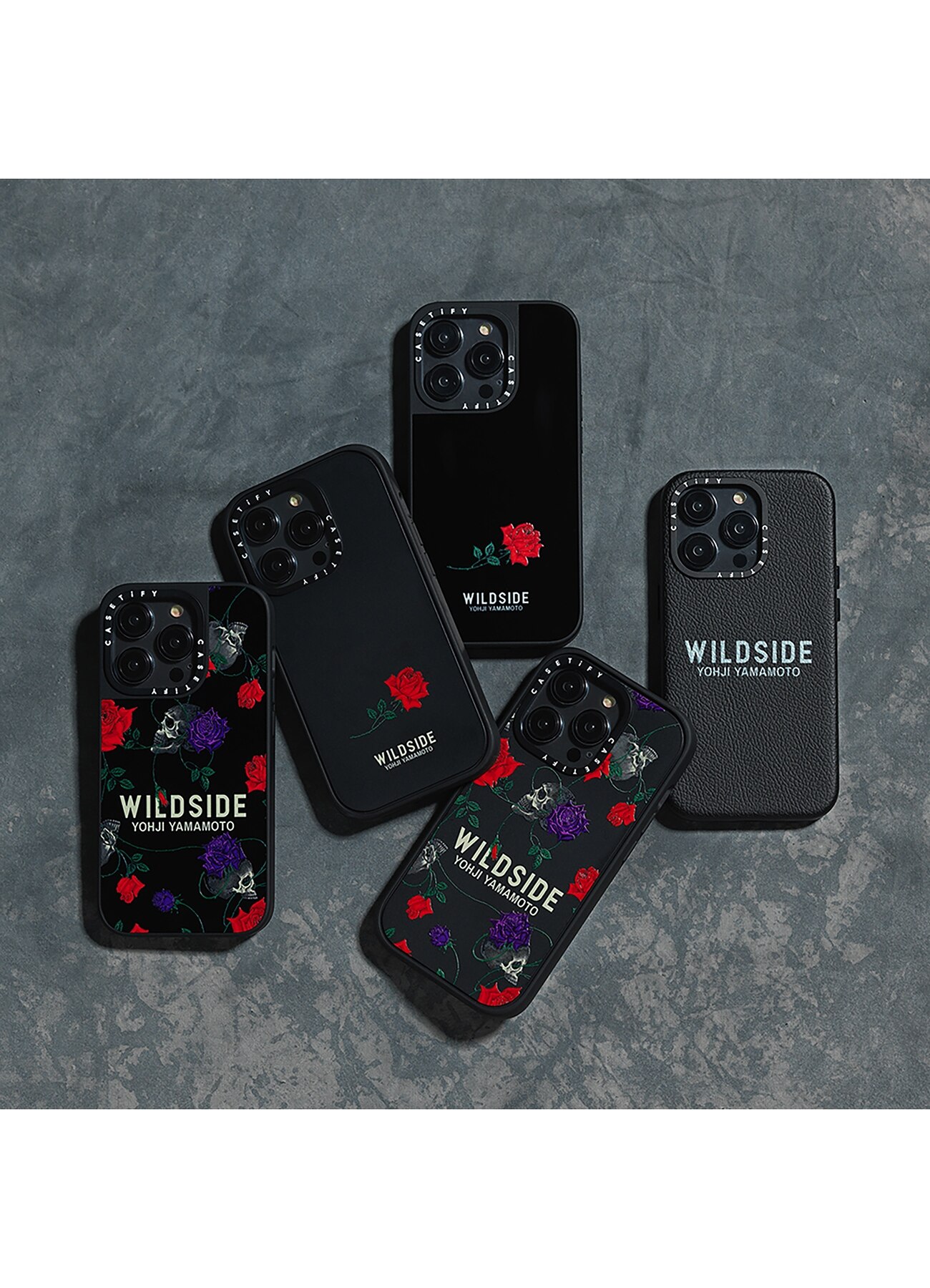 WILDSIDE×CASETiFY SKULL & ROSE iPhone case(Matte Black