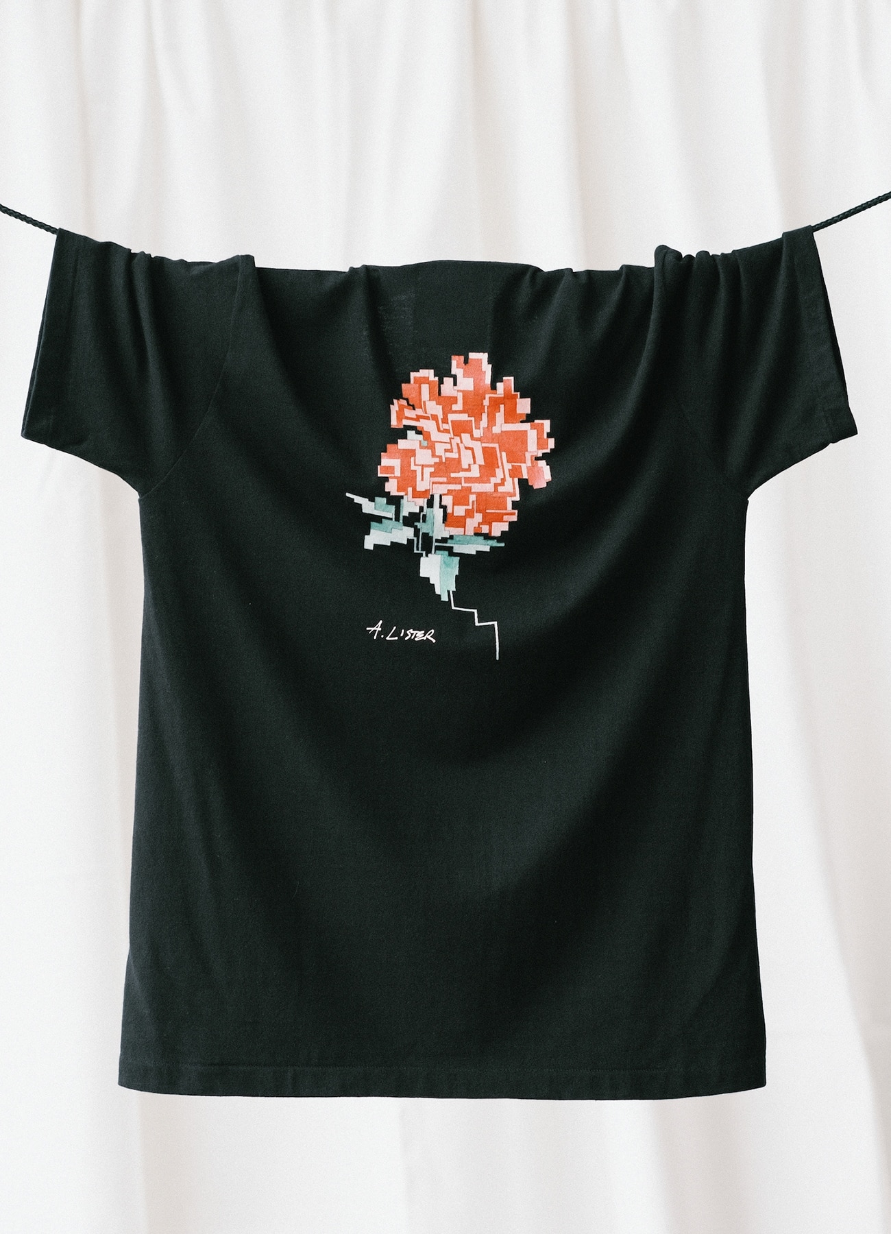 WILDSIDE × POGGYTHEMAN × Adam Lister PEONY T-shirt(L BLACK