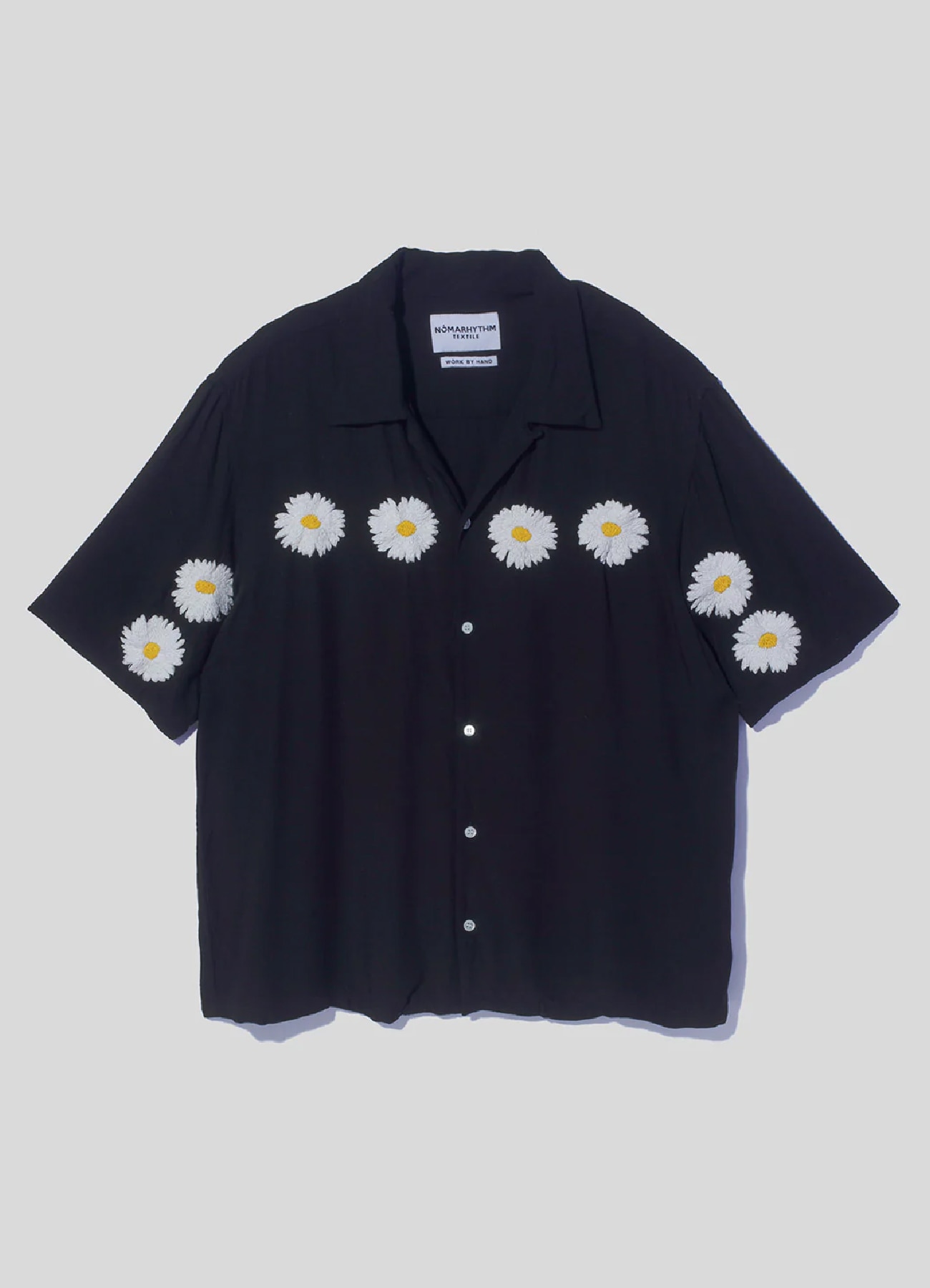 [28 Feb 12:00 JST release]Flower Embroidery Open Collar SS Shirt