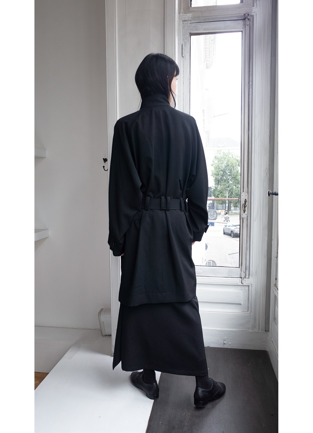 WILDSIDE × Kie Einzelganger Wool Gabardine Coat(FREE SIZE BLACK