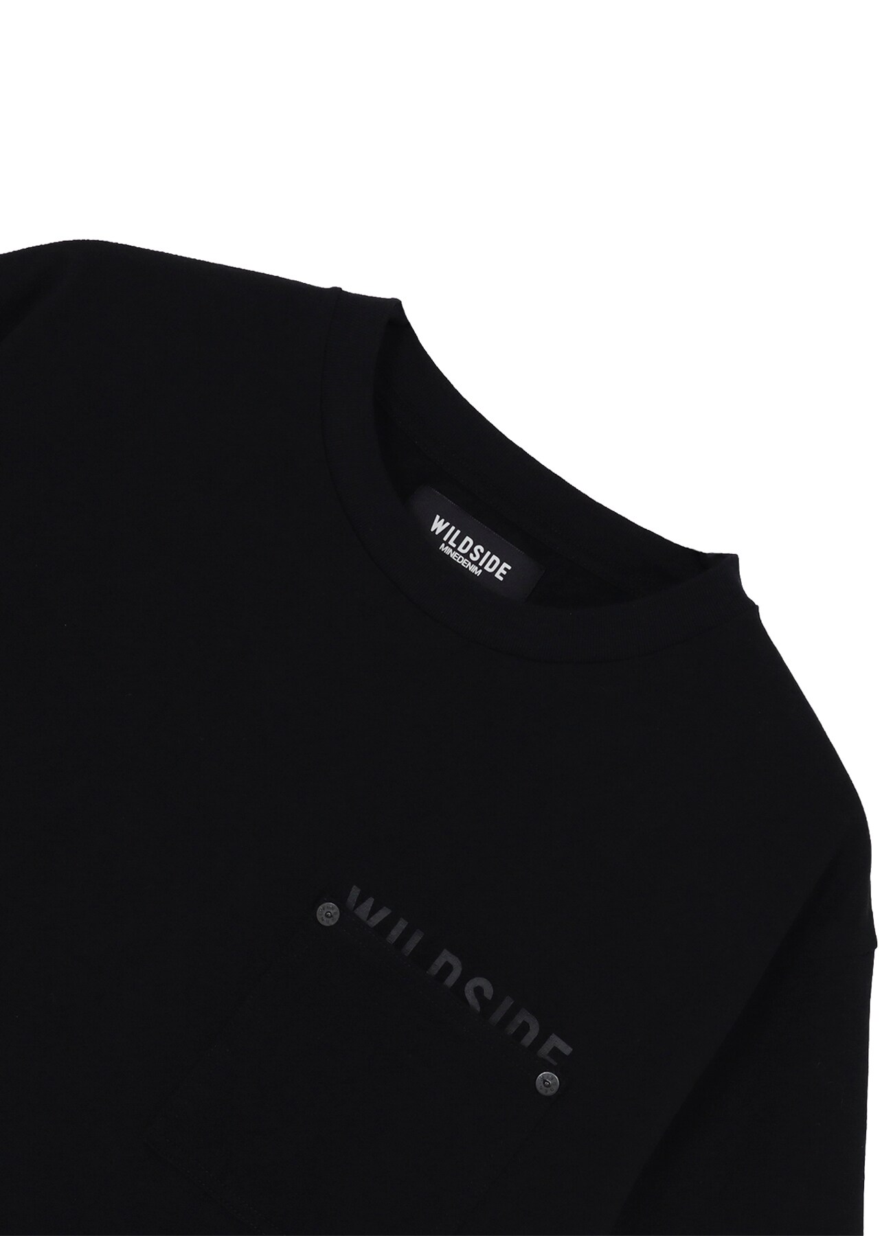 [18 Mar 12:00 JST release]WILDSIDE × MINEDENIM Crewneck Rivet Pocket T-shirt_4