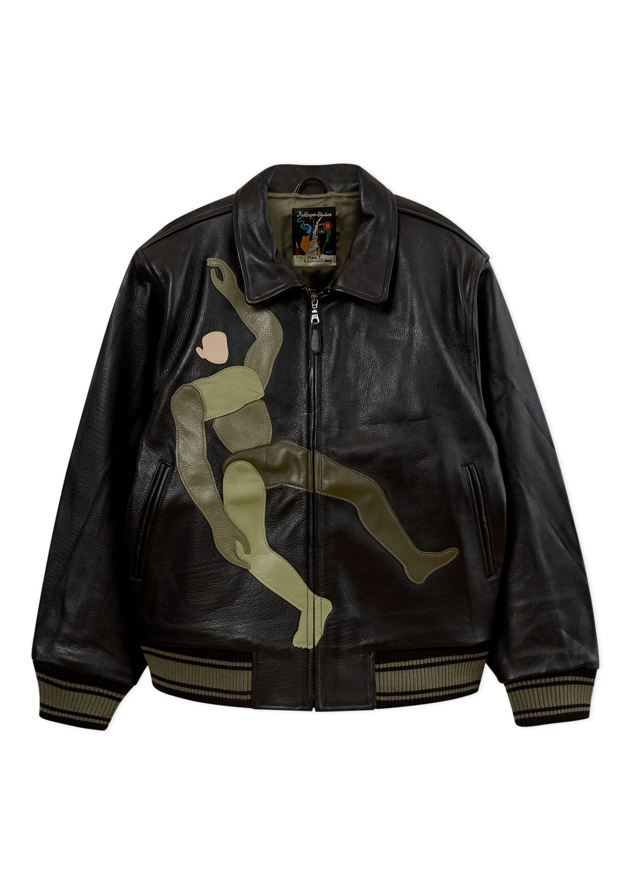 [8 Nov 12:00 JST release]Falling Guy Soft Leather Varsity Jacket