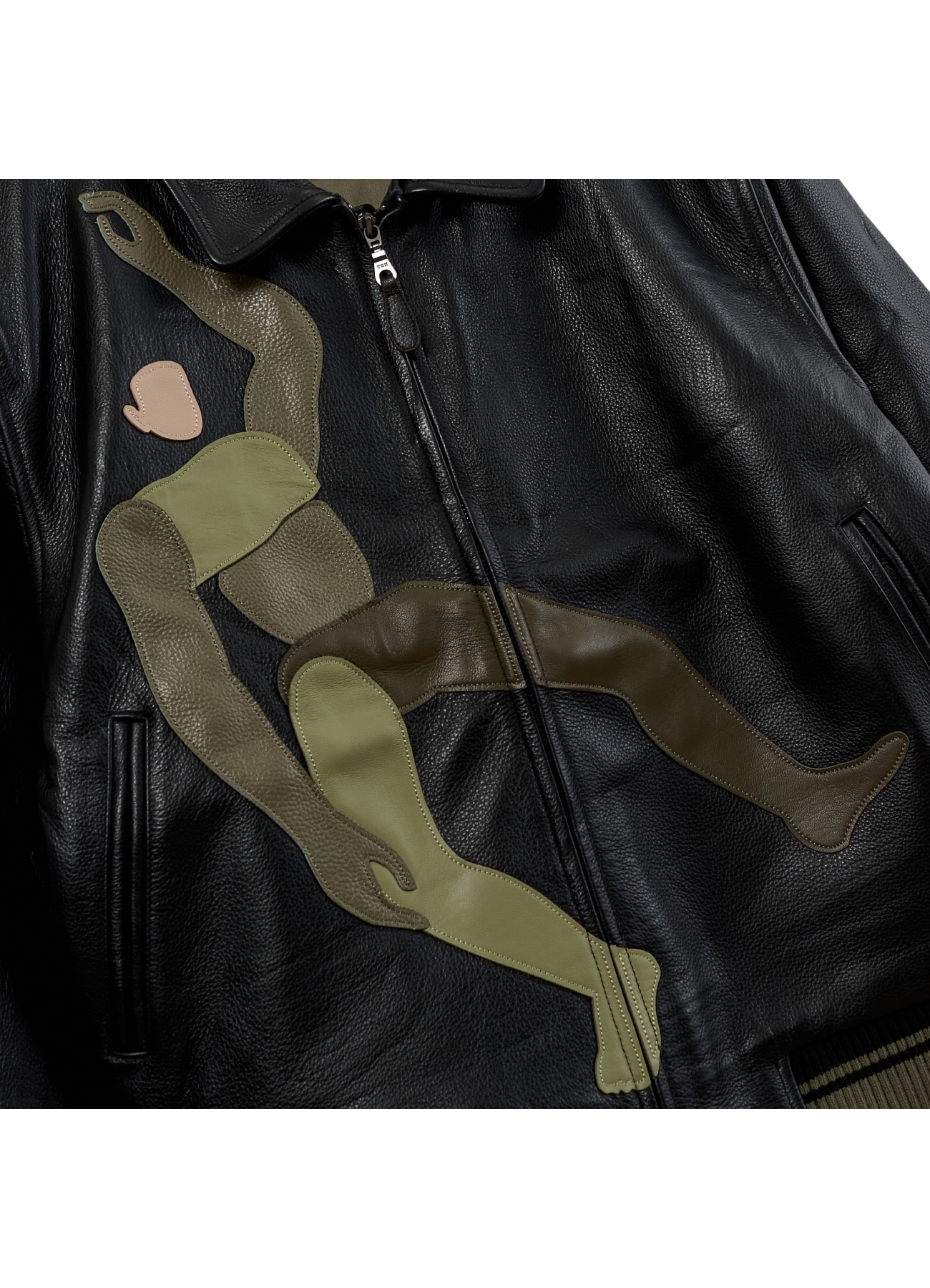 [8 Nov 12:00 JST release]Falling Guy Soft Leather Varsity Jacket_3