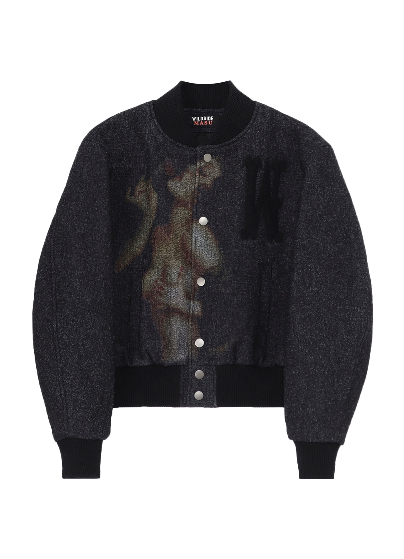 [26 Nov 12:00 JST release] WILDSIDE x M A S U WOMAN PORTRAIT VARSITY JACKET_1