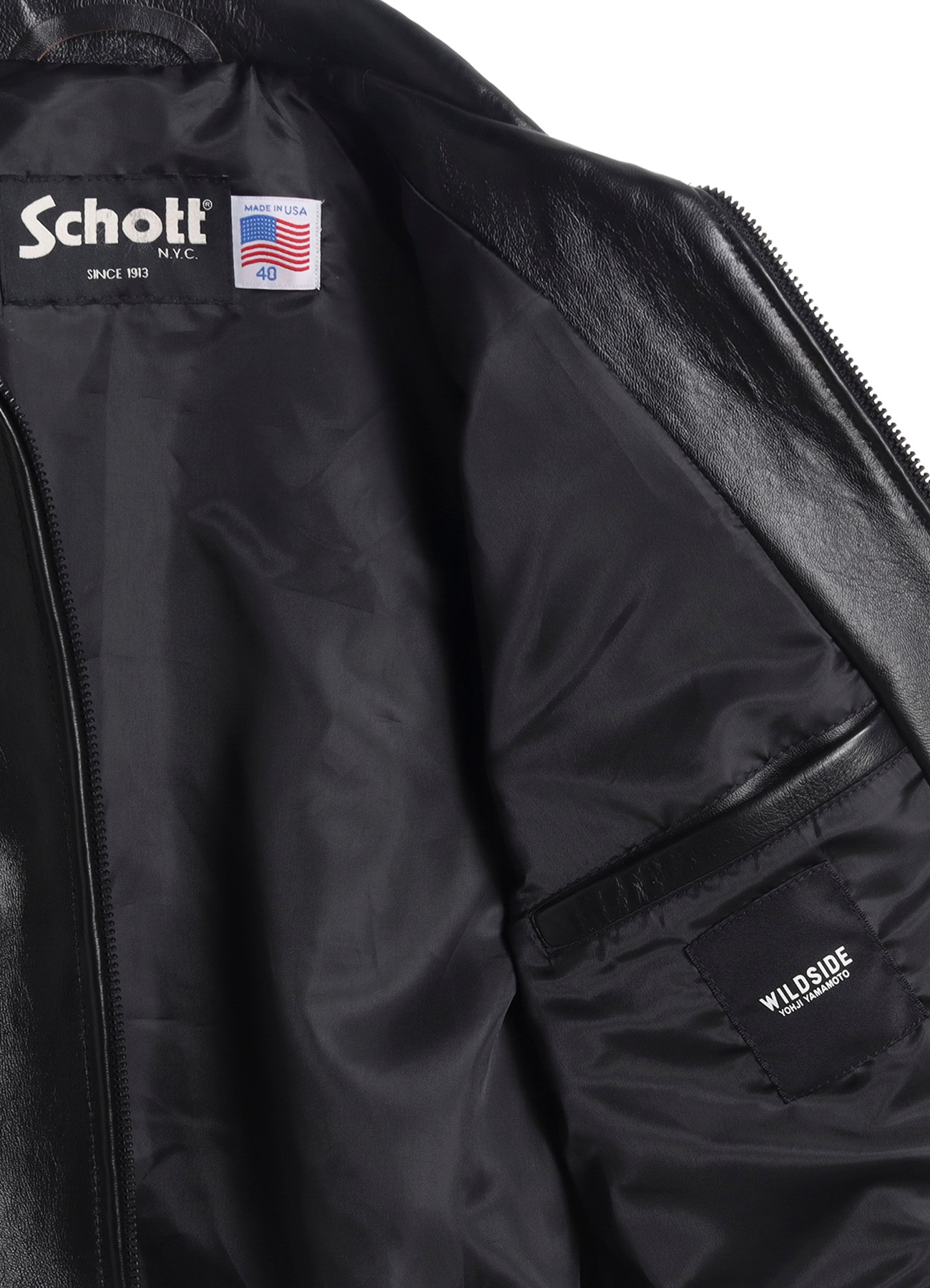 WILDSIDE × Schott LEATHER TRACKER JACKET_10