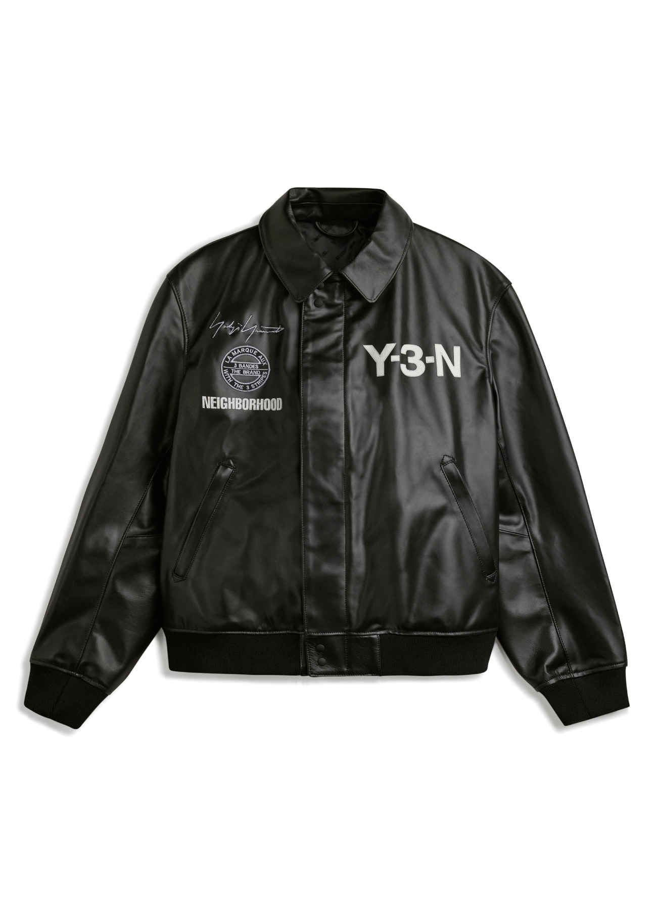 Y-3 NBHD LEATHER BOMBER JACKET