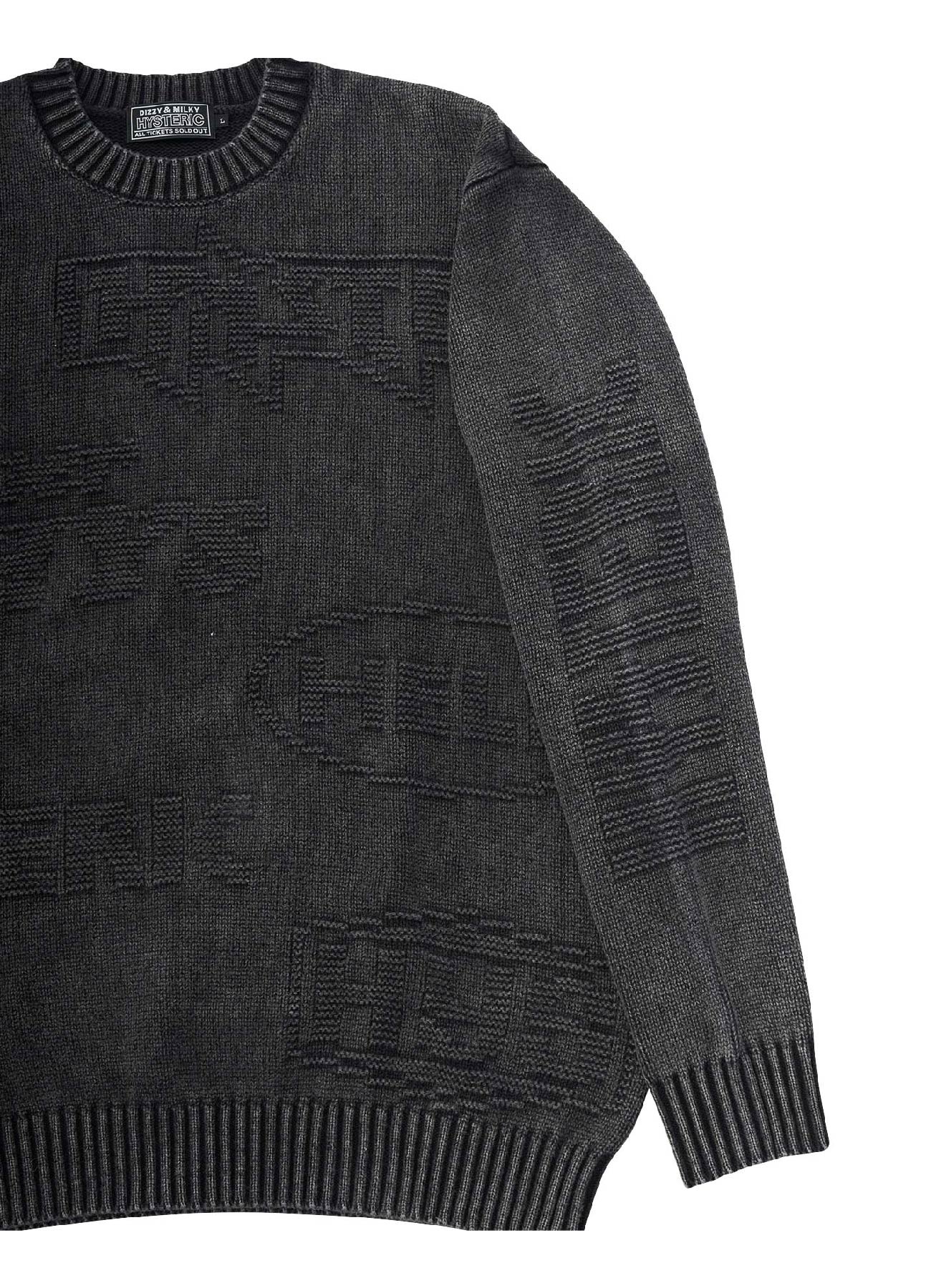 ORIGINAL BLUES/HYSTERIC LOGO SWEATER(L BLACK): HYSTERIC ORIGINAL BLUES/HYSTERIC LOGO SWEATER(L BLACK): HYSTERIC