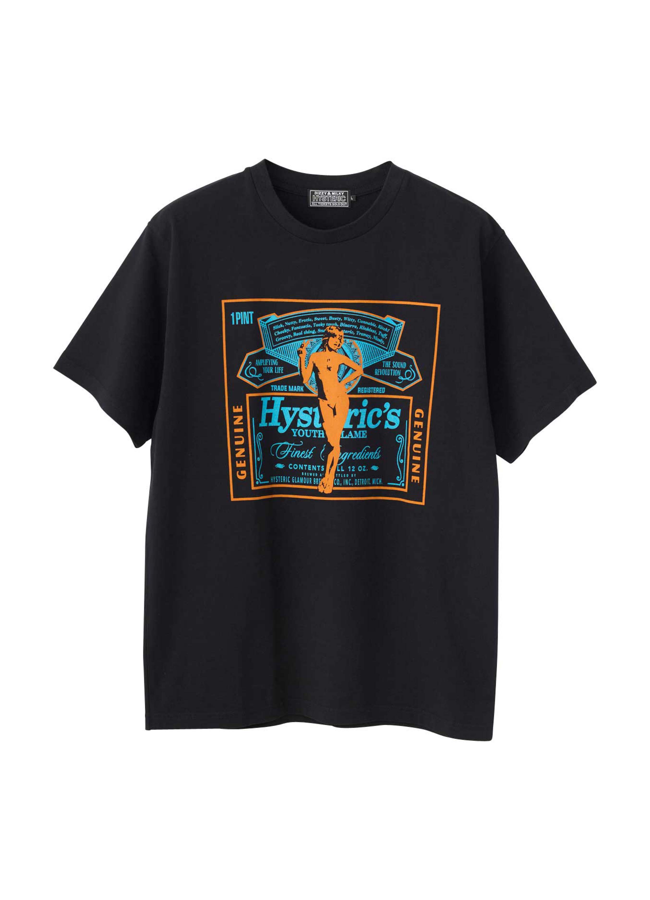 関税込【HYSTERIC GLAMOUR】HG LABEL T-shirt HG LABEL T-Shirt(L BLACK): HYSTERIC GLAMOUR|WILDSIDE YOHJI