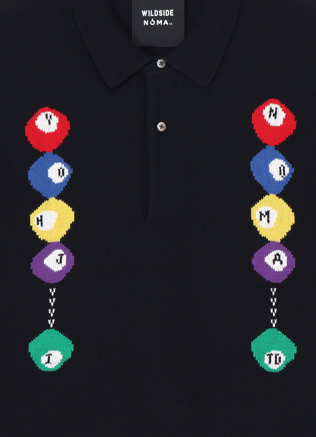 WILDSIDE × NOMA t.d. BILLIARDS KNIT POLO(M Black): NOMAbloc