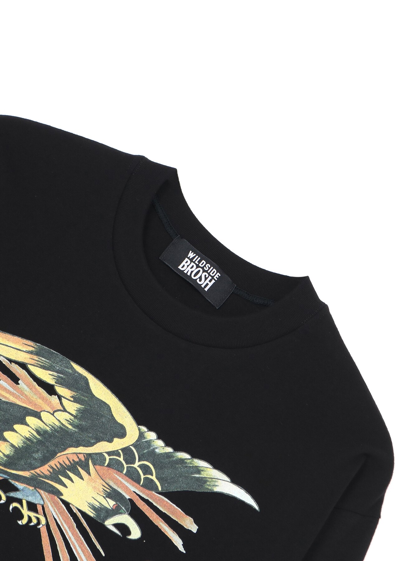 WILDSIDE × BROSH CUT CLOTH (SKULL ROSE)(FREE SIZE Black
