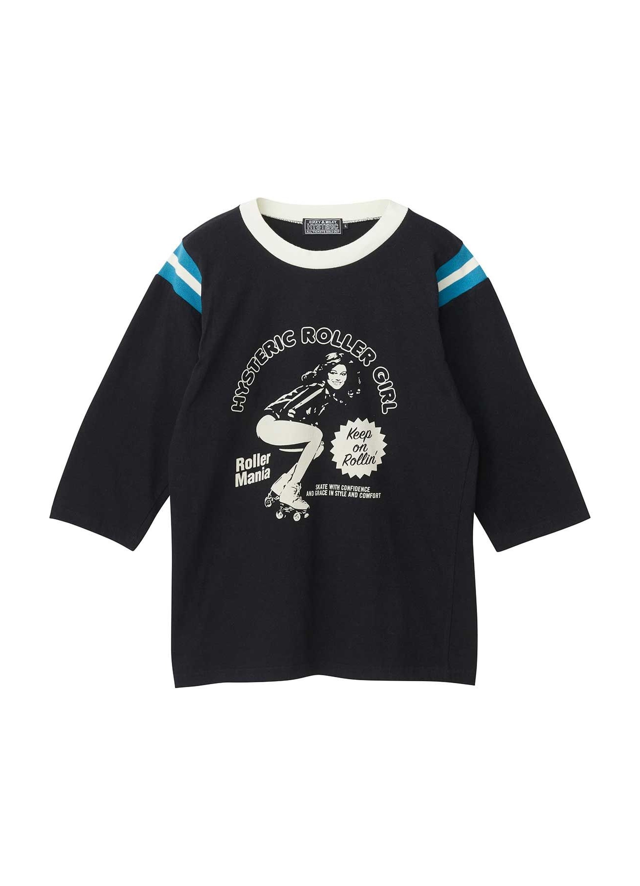 [22 Aug 12:00 JST release] HYSTERIC ROLLER MANIA GIRL 3/4 Sleeve T-Shirt
