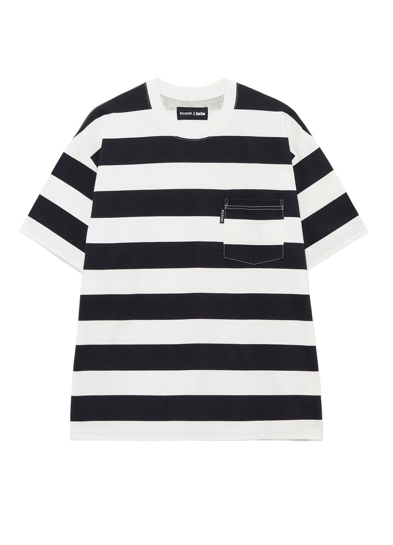 [7 Aug 12:00 JST release] WILDSIDE×BLUE BLUE Pigment Stripe T-shirt White