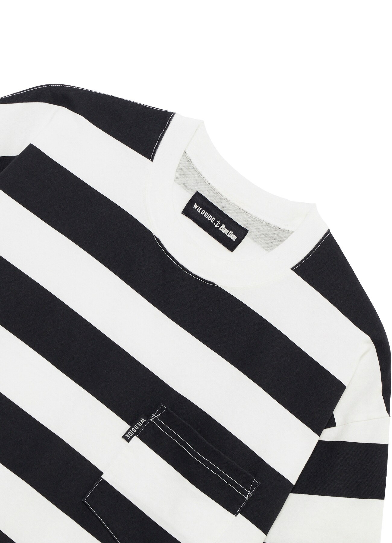 [7 Aug 12:00 JST release] WILDSIDE×BLUE BLUE Pigment Stripe T-shirt White_5