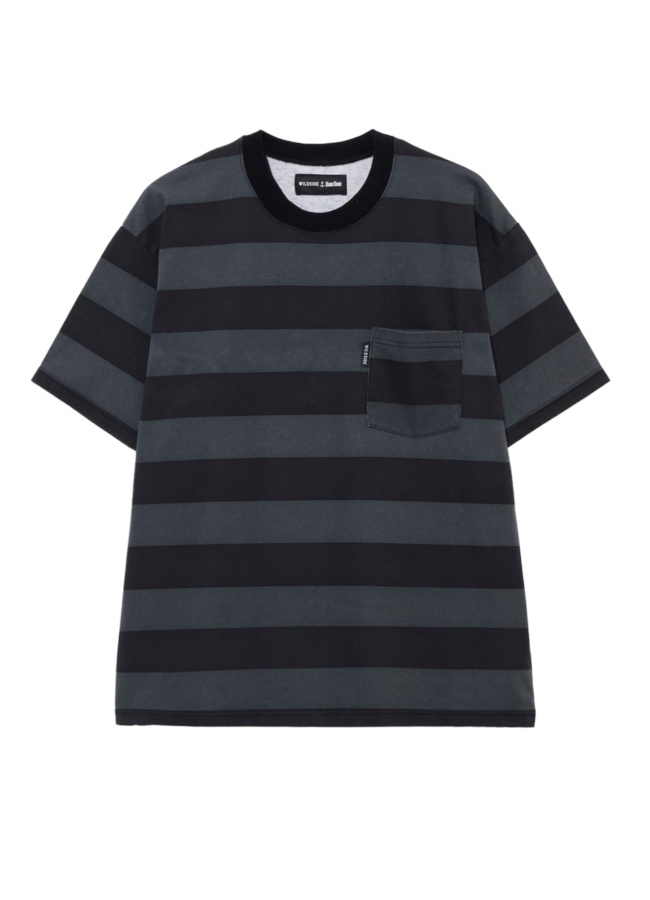 [7 Aug 12:00 JST release] WILDSIDE×BLUE BLUE Pigment Stripe T-shirt Black