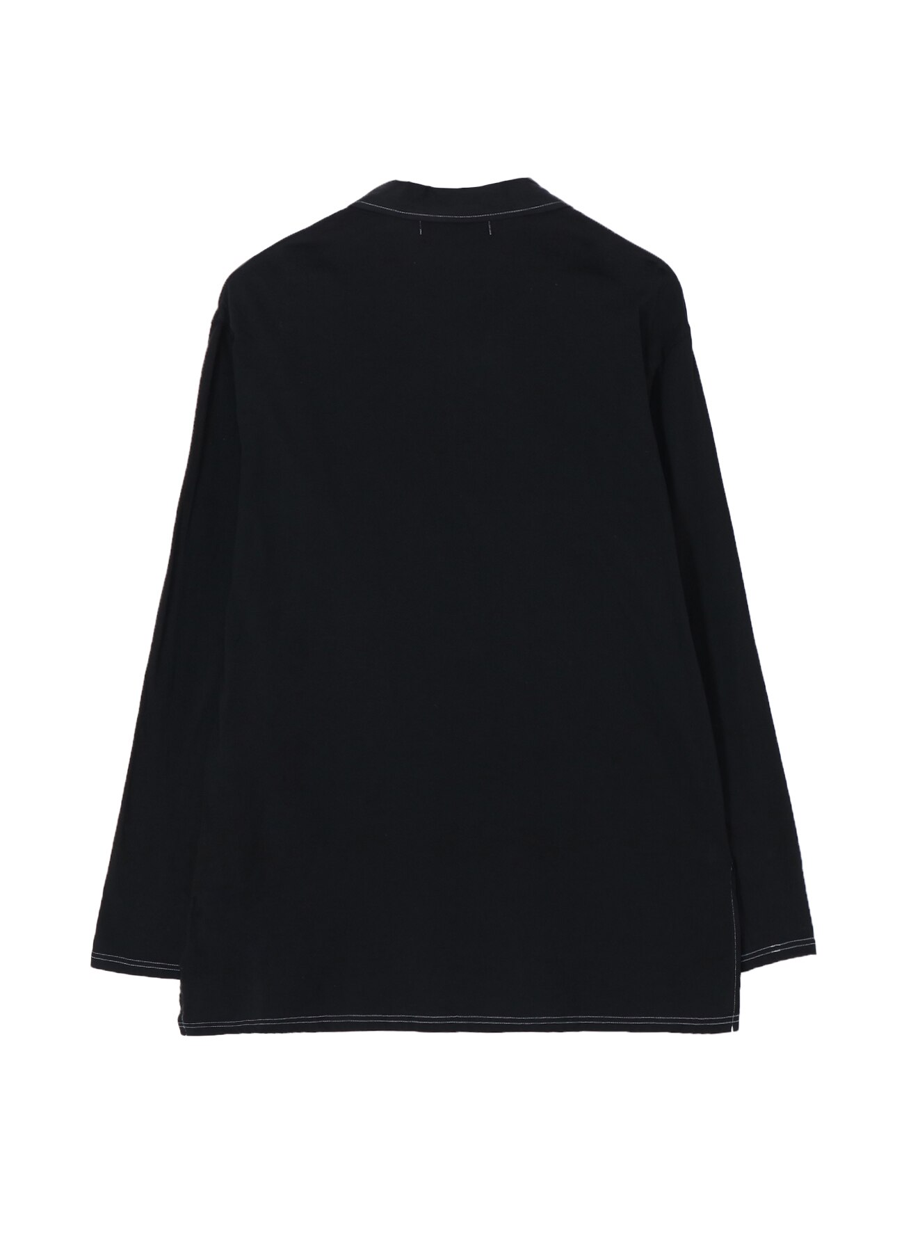 Cotton Jersey Collared Pocket  Long Sleeve T-shirt (Garment Dye)_2