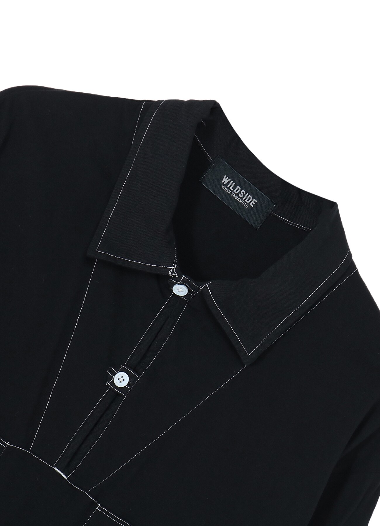 Cotton Jersey Collared Pocket  Long Sleeve T-shirt (Garment Dye)_3