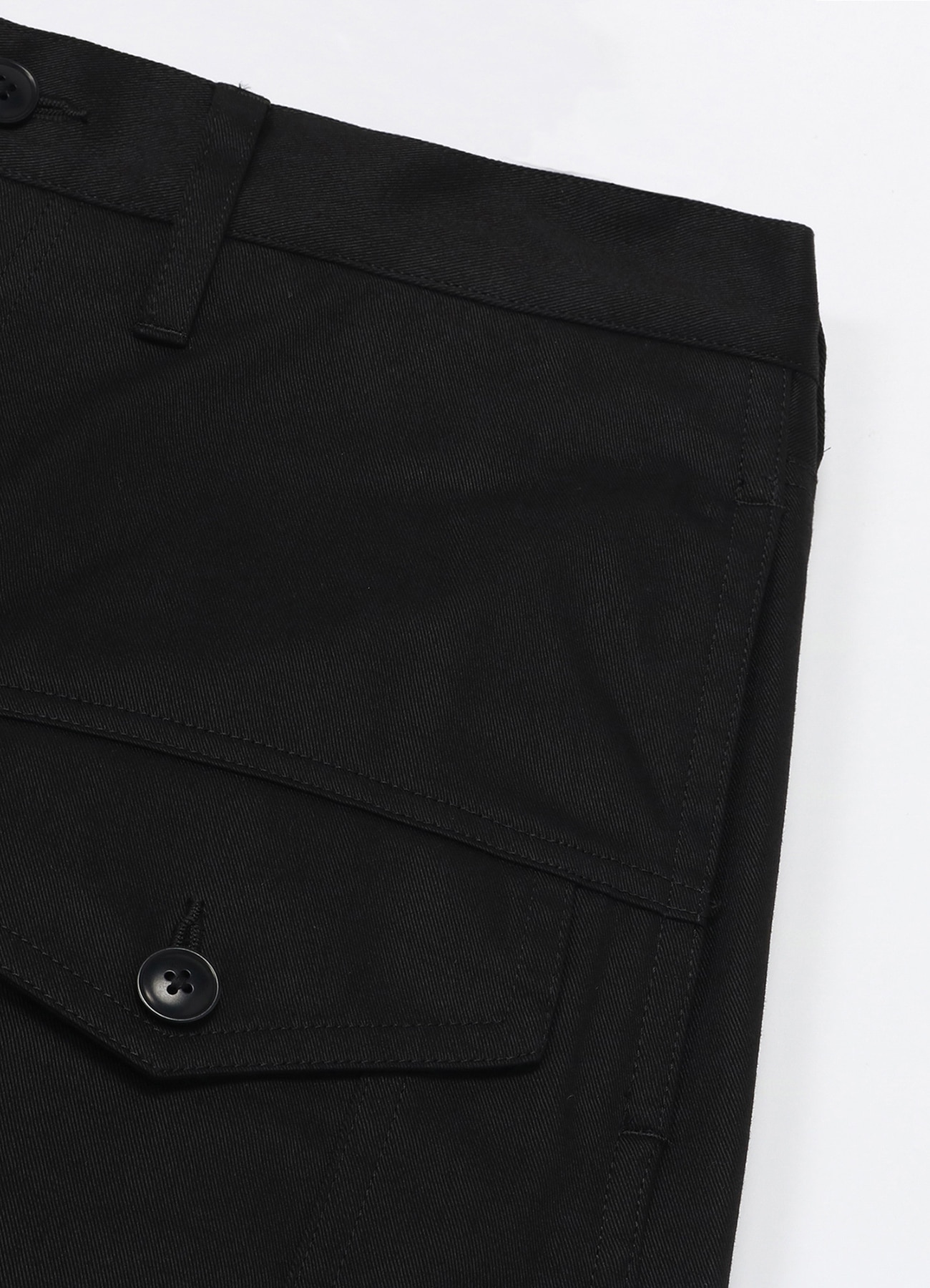 Cotton Chino Silhouette YAMAMOTO｜WILDSIDE Jeans Pants(XS [Official 3rd BLACK): YOHJI YAMAMOTO YOHJI