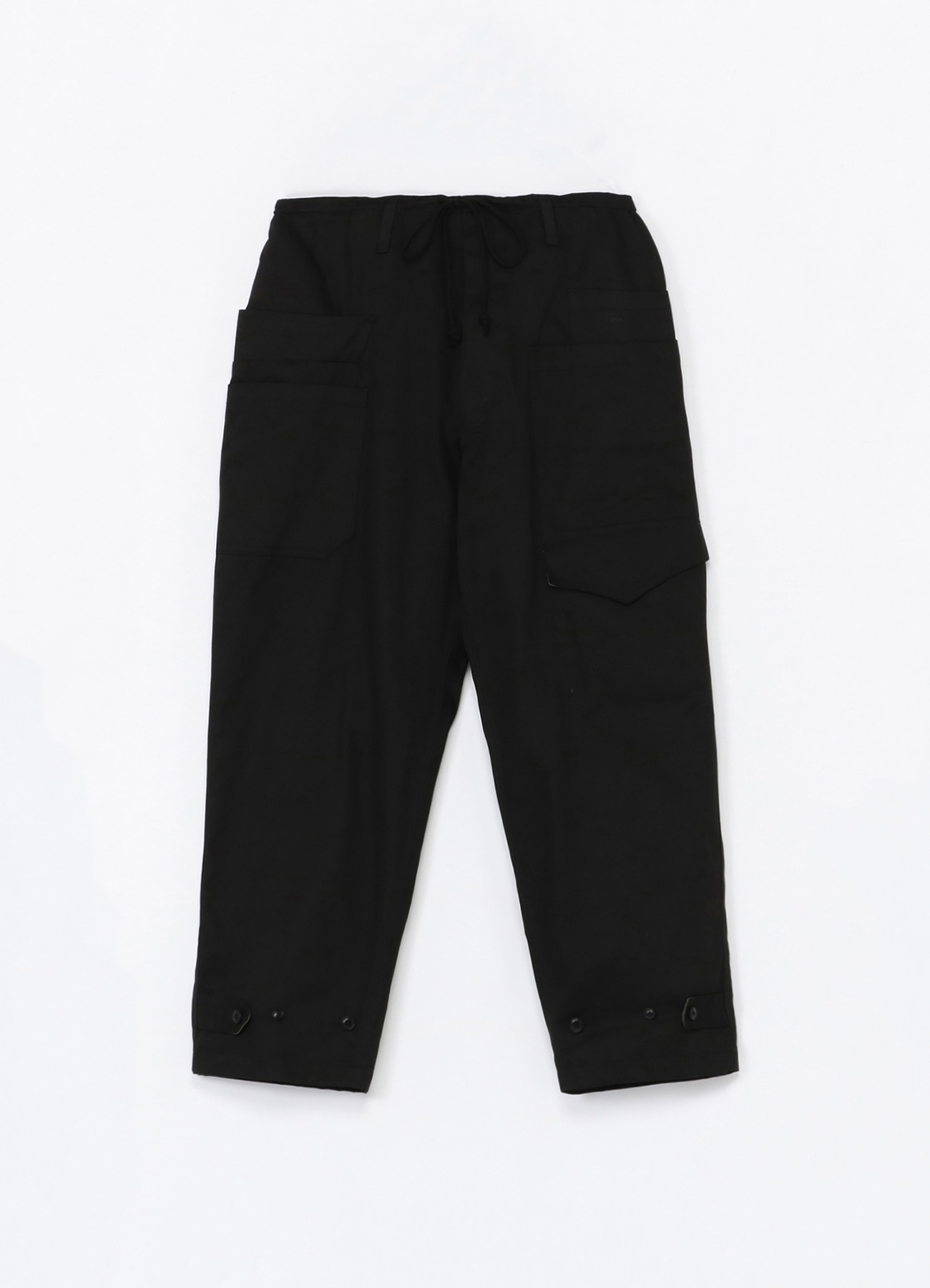Cotton Chino Asymmetry Pocket Drawstring Pants