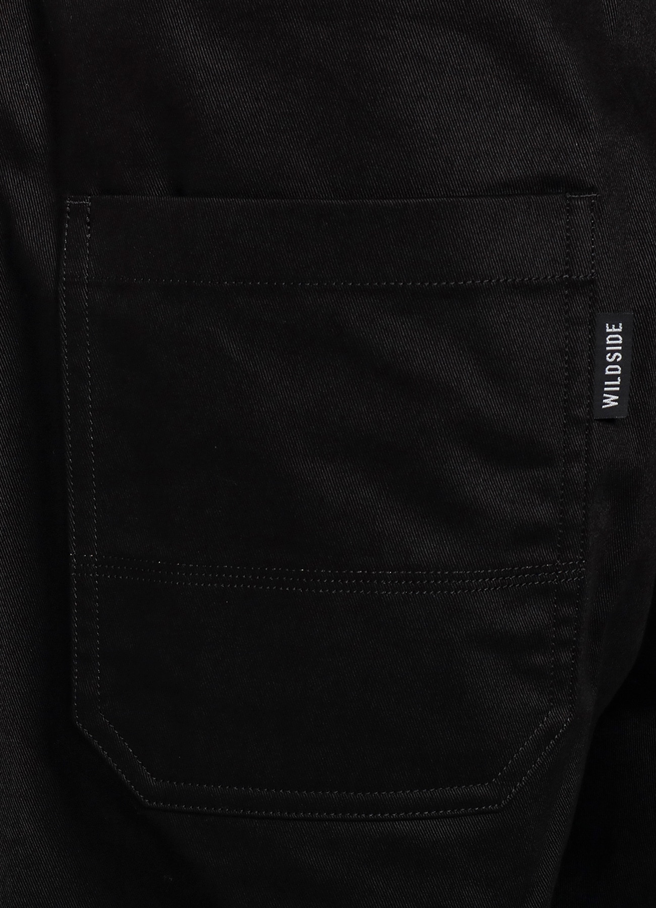 Cotton Chino Asymmetry Pocket Drawstring Pants(XS BLACK