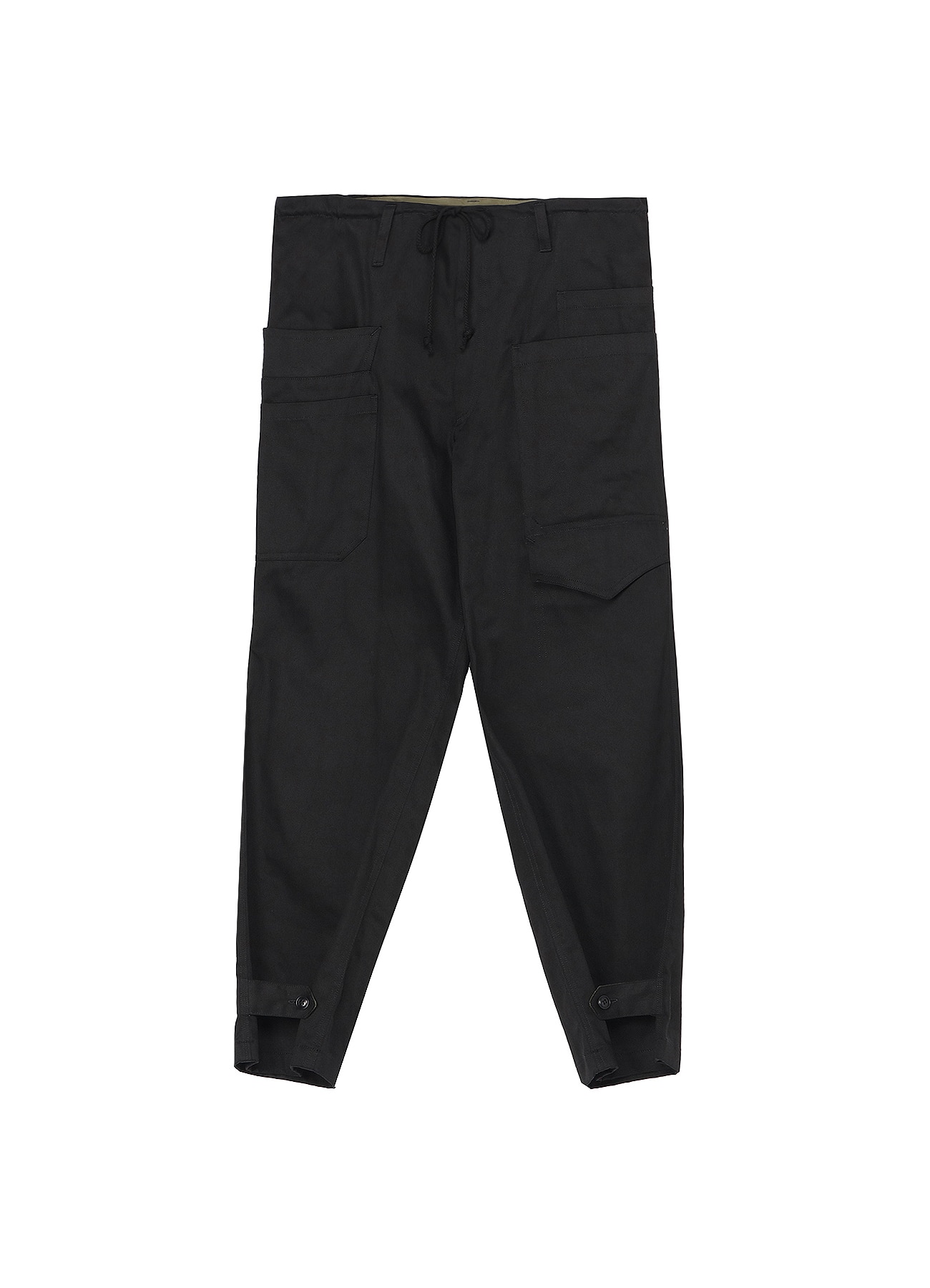 Cotton Chino Asymmetry Pocket Drawstring Pants