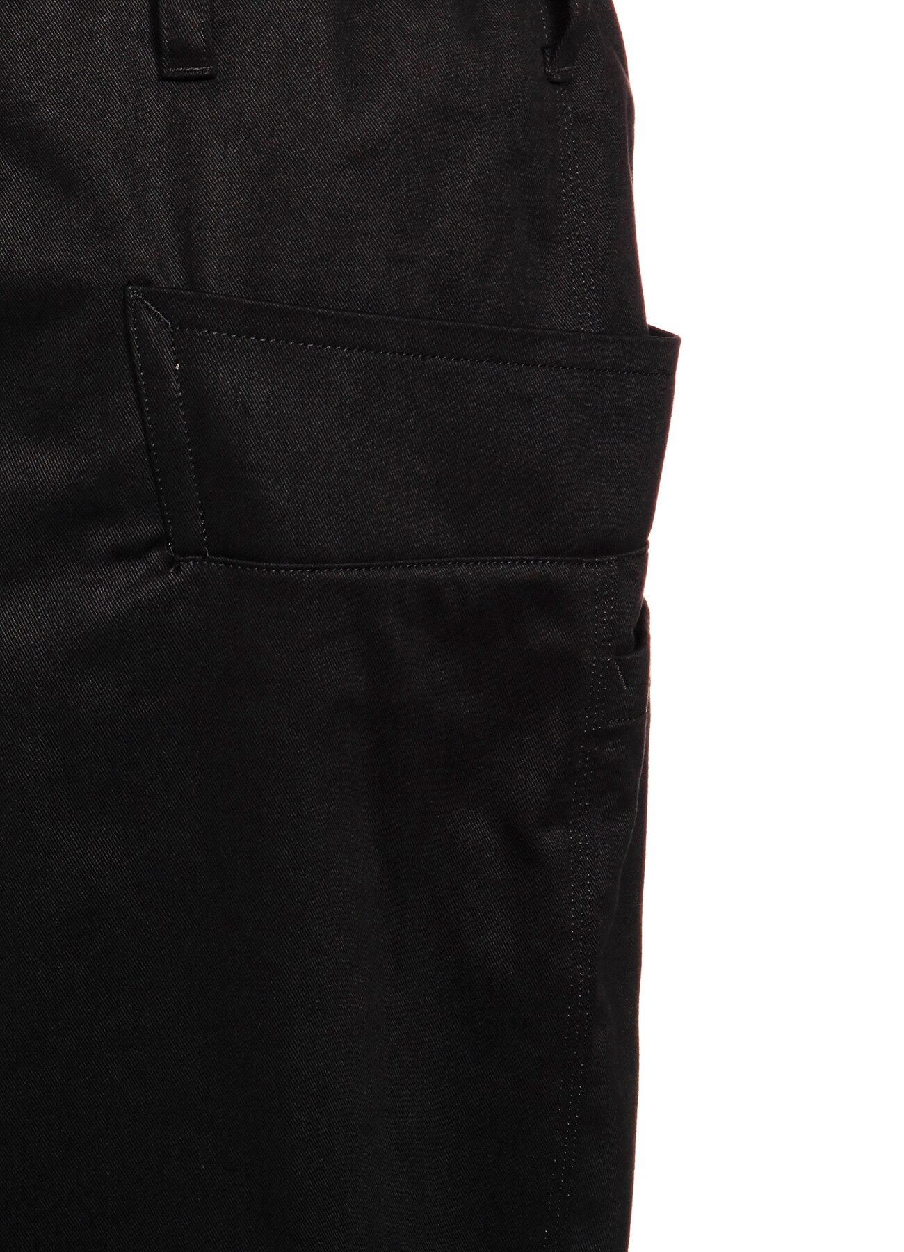 Cotton Chino Asymmetry Pocket Drawstring Pants(XS BLACK): YOHJI