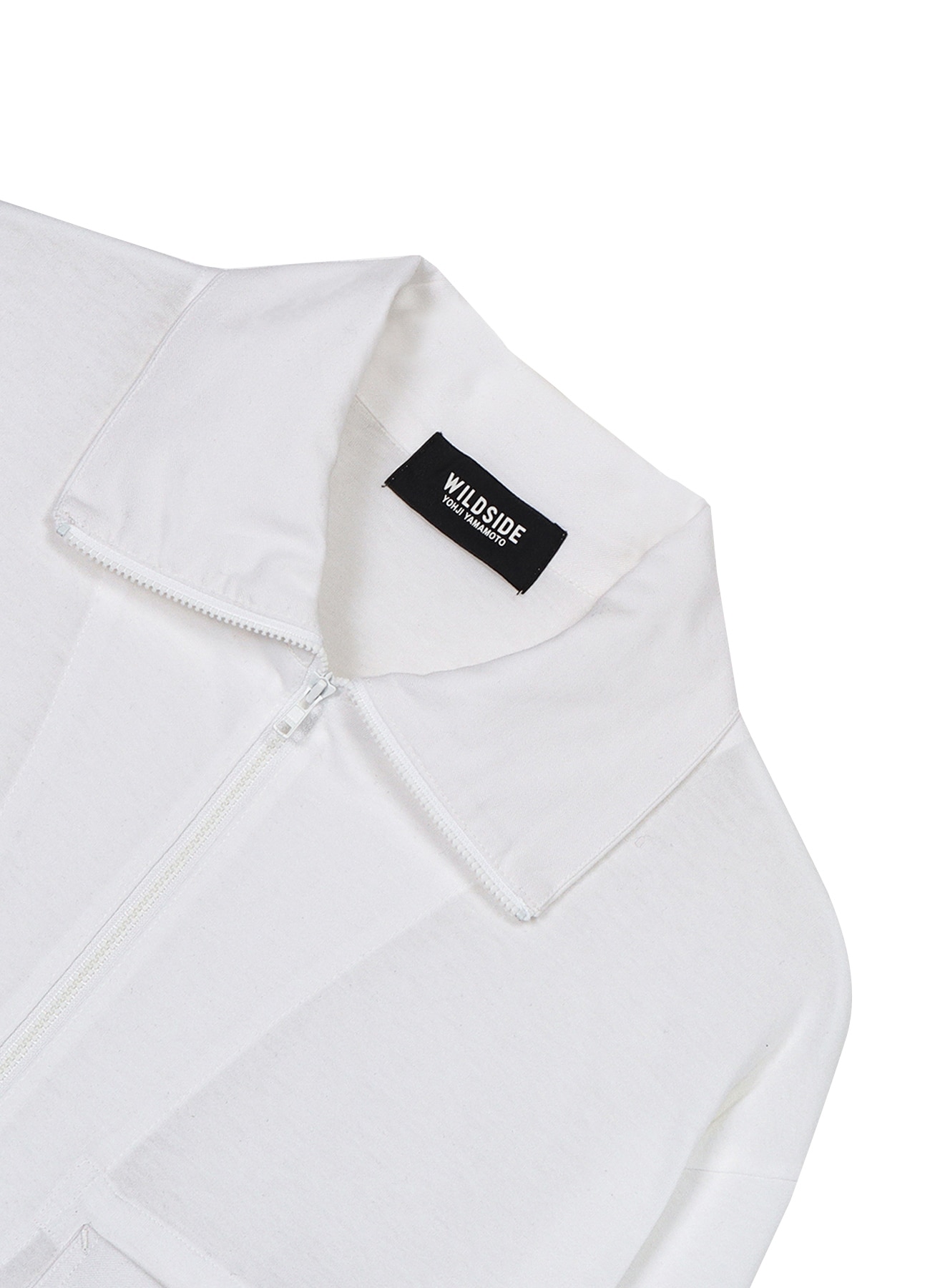WILDSIDE【Yohji Yamamoto】Cotton Jersey Collared LS T-shirt REGULAR COLLAR SHIRT WITH BLACK FLOWER PRINT(S Black): Y's