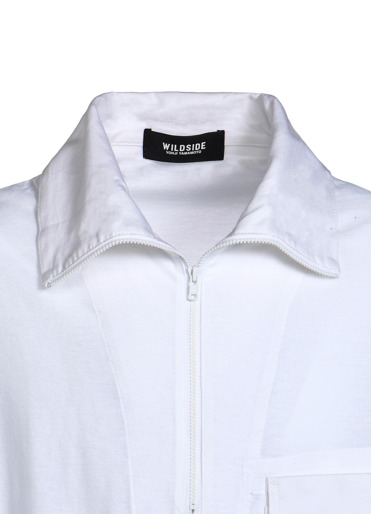 Cotton Jersey Half Zip Long Sleeve T-shirt(XS WHITE): YOHJI