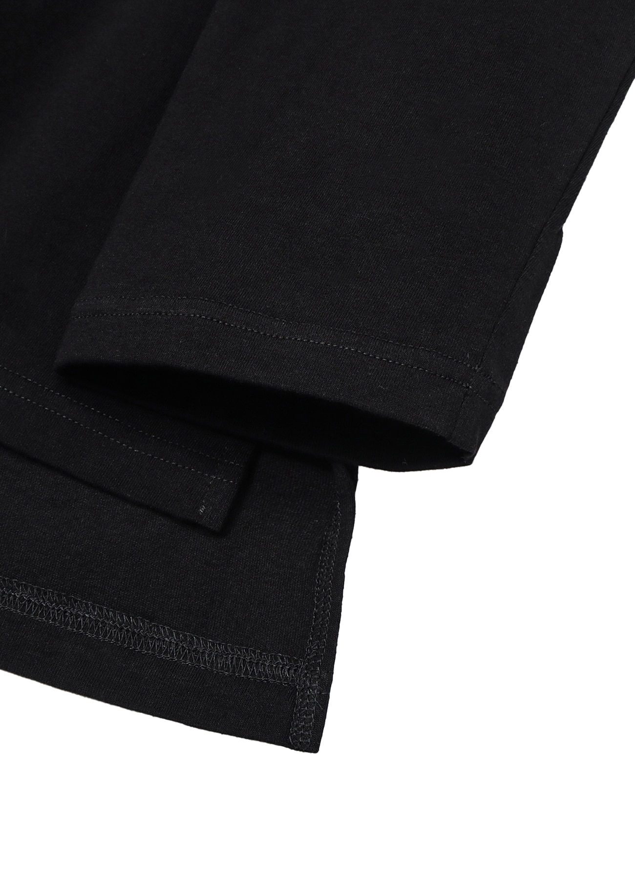 WILDSIDE【Yohji Yamamoto】Cotton Jersey Collared LS T-shirt Cotton Jersey Collared Pocket Long Sleeve T-shirt(XS BLACK