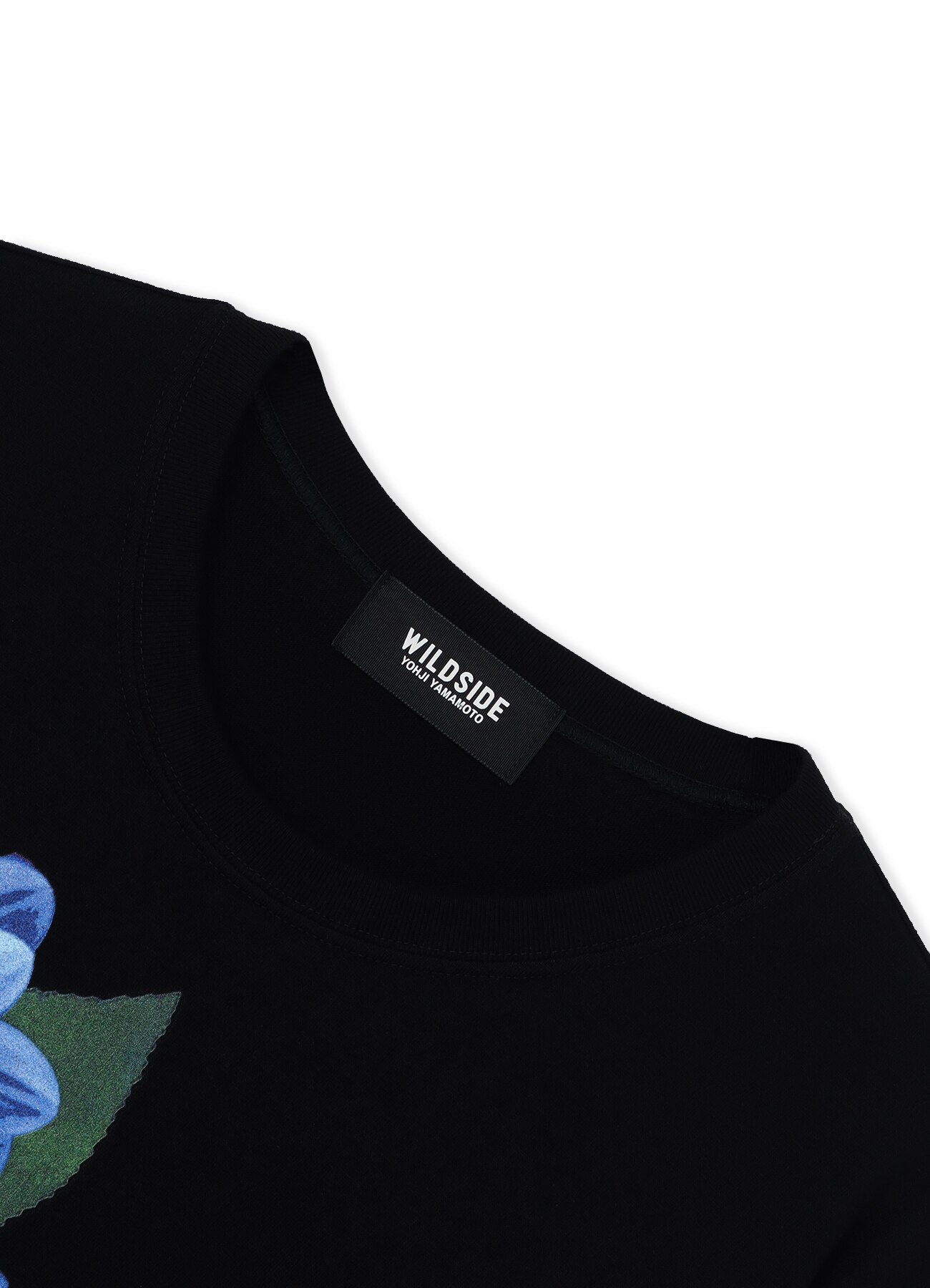 Blue Dahlia Long Sleeve T-shirt(M BLACK): YOHJI YAMAMOTO