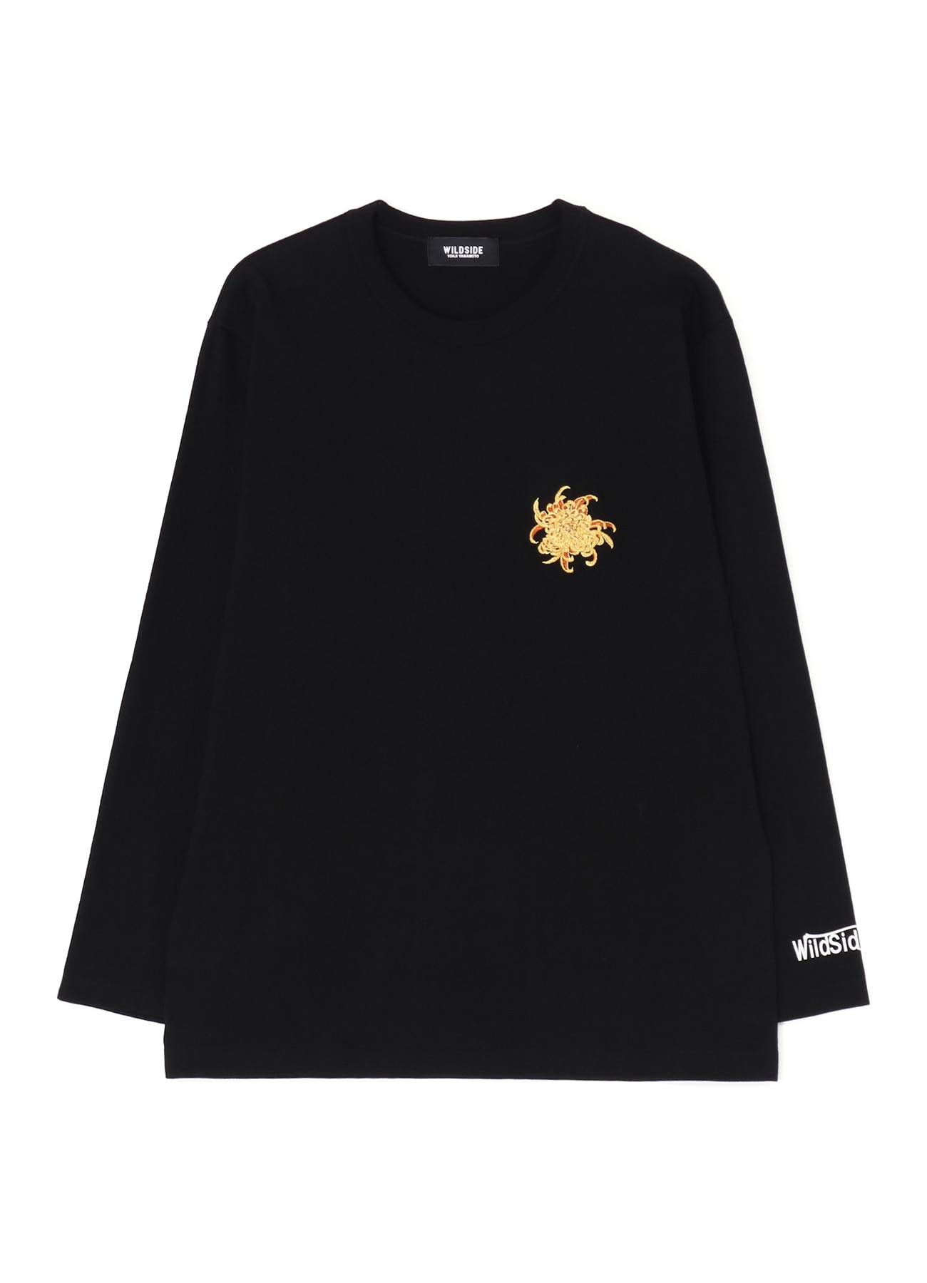 Embroidery Long Sleeve T-shirt (Chrysanthemum)(M BLACK): YOHJI  YAMAMOTO｜WILDSIDE YOHJI YAMAMOTO [Official