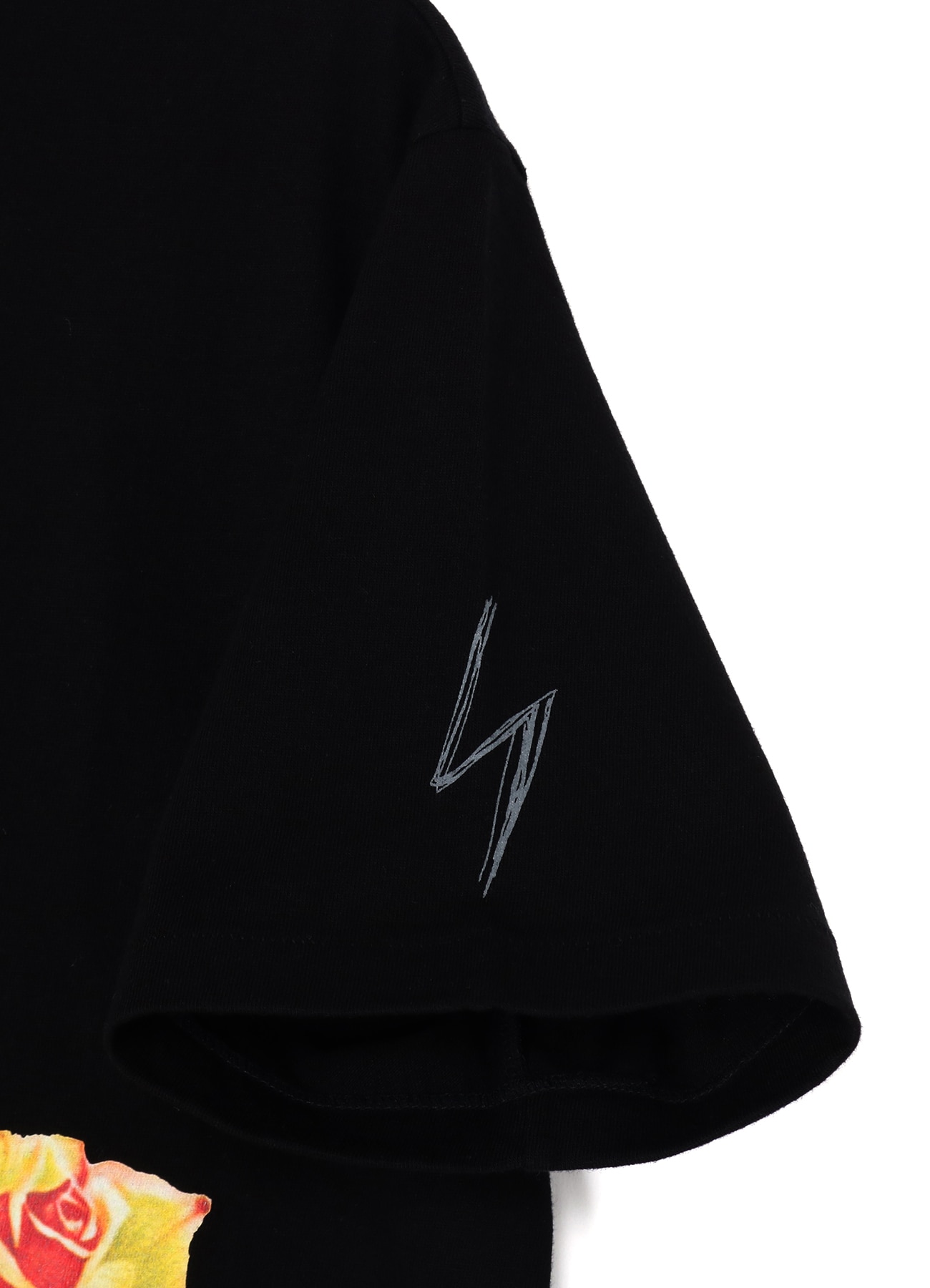 クラッシュベロアヴィクトリアンシャツジャケットBlack INAZUMA Flowers T-shirt B(M BLACK): YOHJI YAMAMOTO｜WILDSIDE
