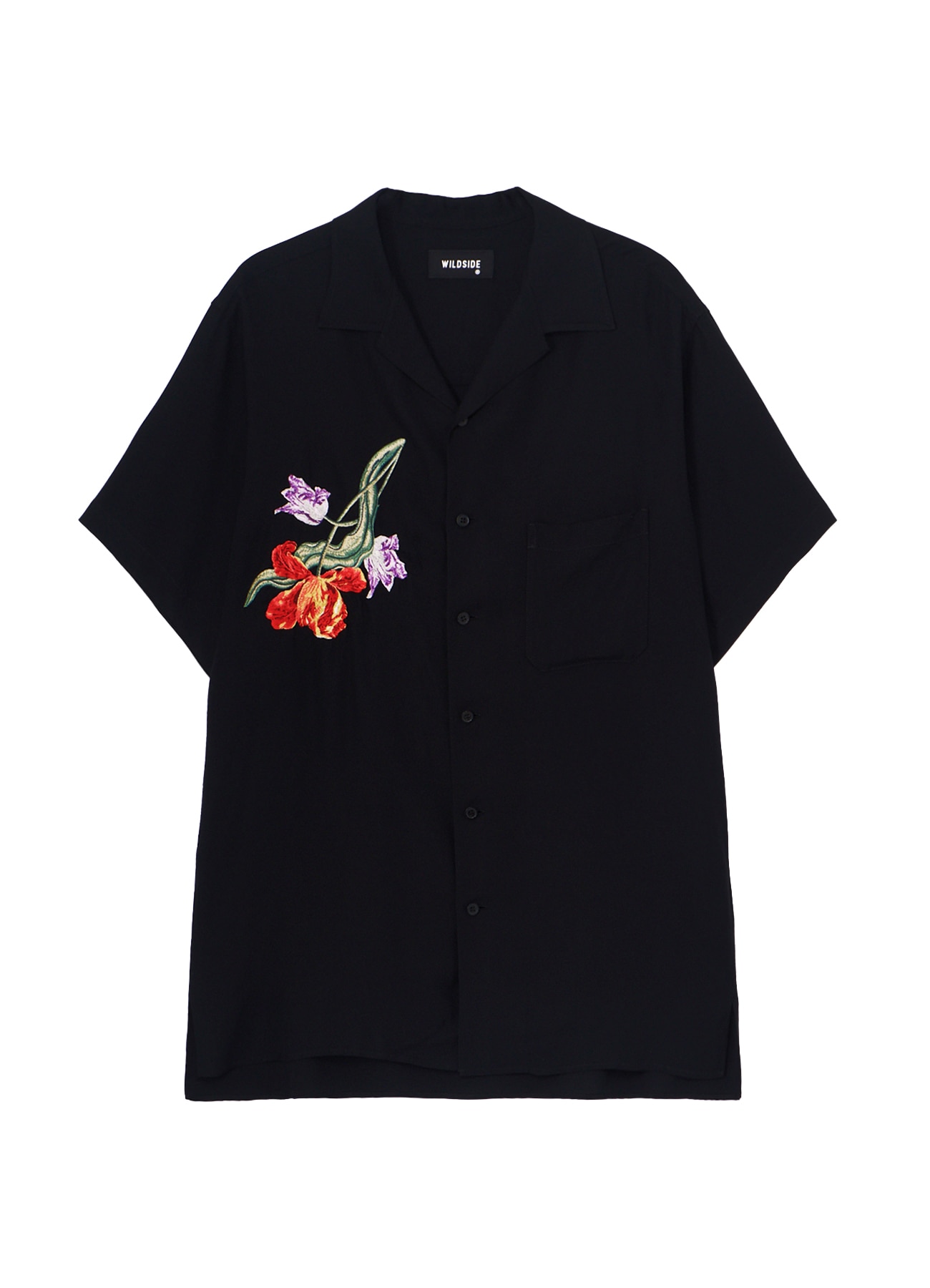 [17 June 12:00 JST release]Tulip Embroidery Open Collar Short Sleeve Shirt